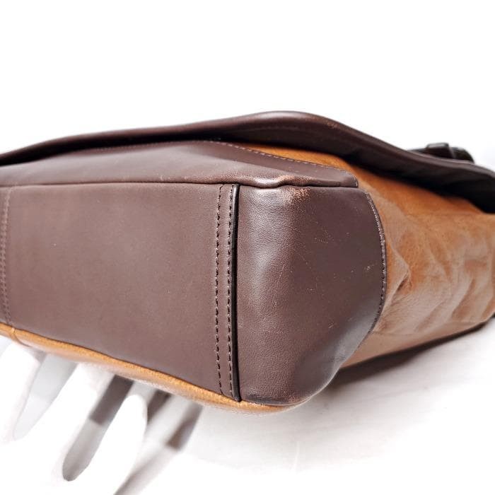COACH CAMDEN Pebbled Smooth Leather Messenger Bag 3a