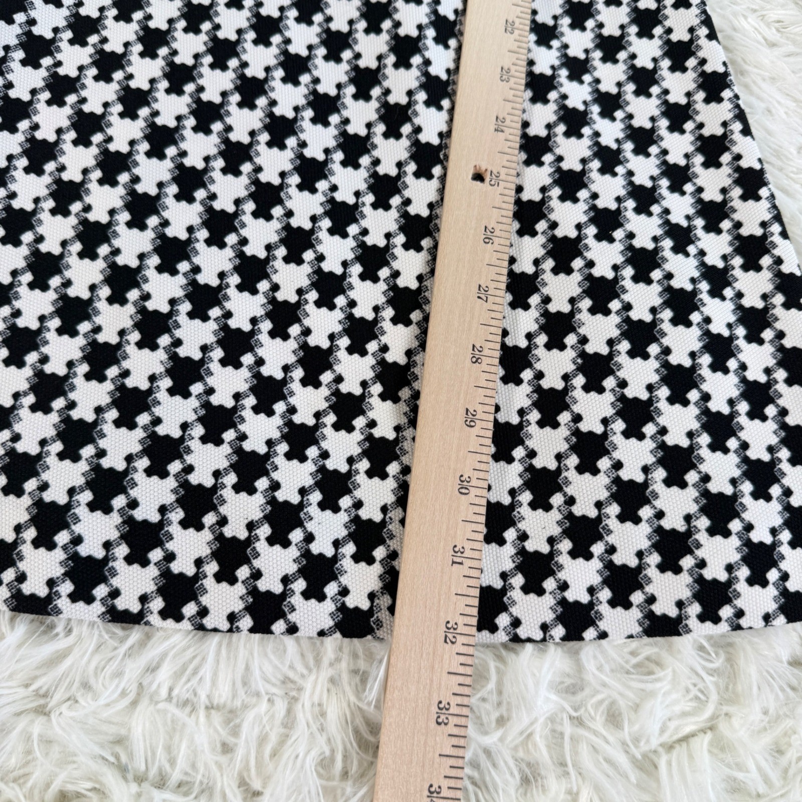 Dan Chau Black White Houndstooth Fit & Flare Mini Dress XS Preppy Classic Dressy
