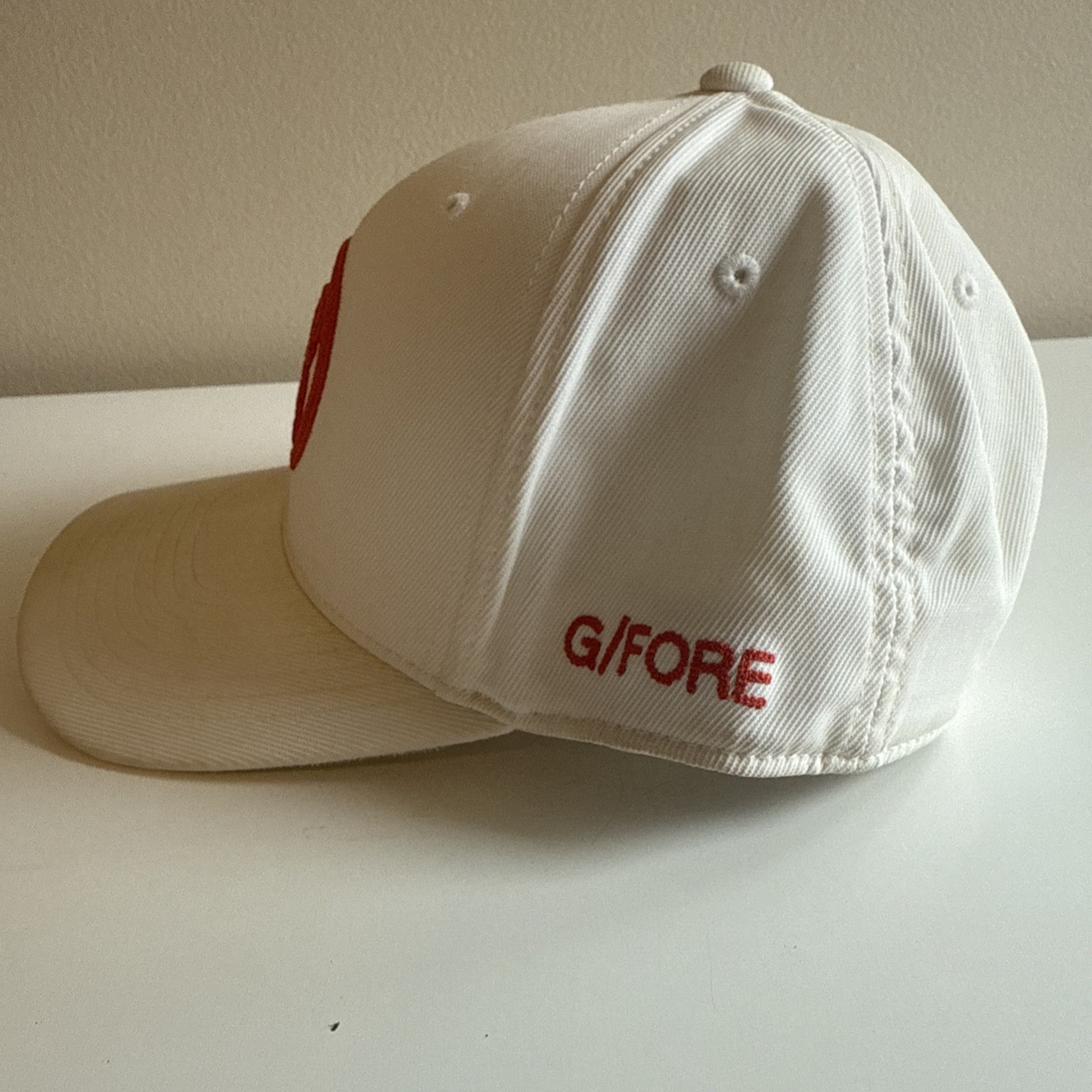 G/FORE GFORE Circle G’s 110 Flex Fit Tech Snapback Hat Golf White Orange