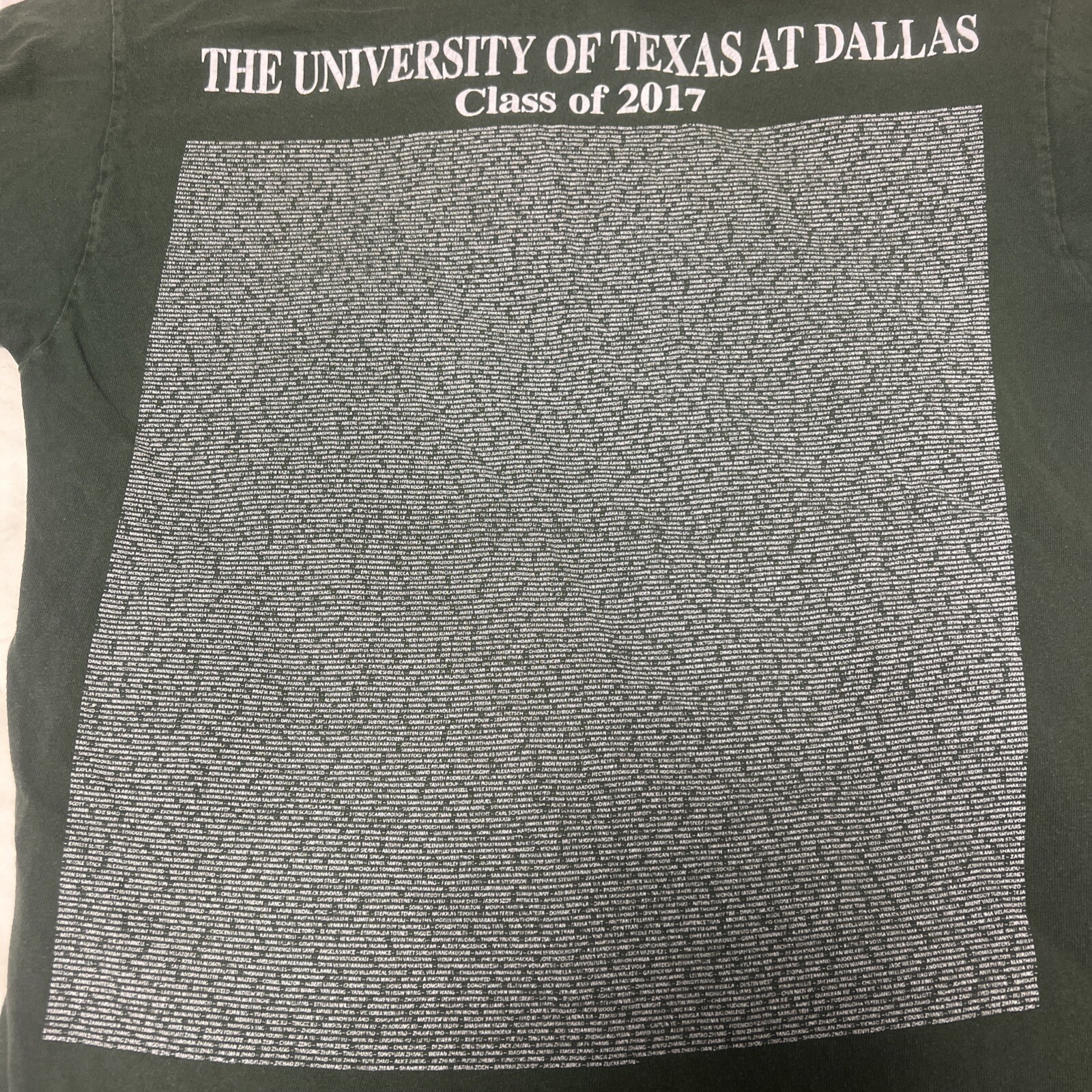 Green University Of Texas At Dallas Class Of 2017 Gilden Heavy Cotton Sz M DblSd