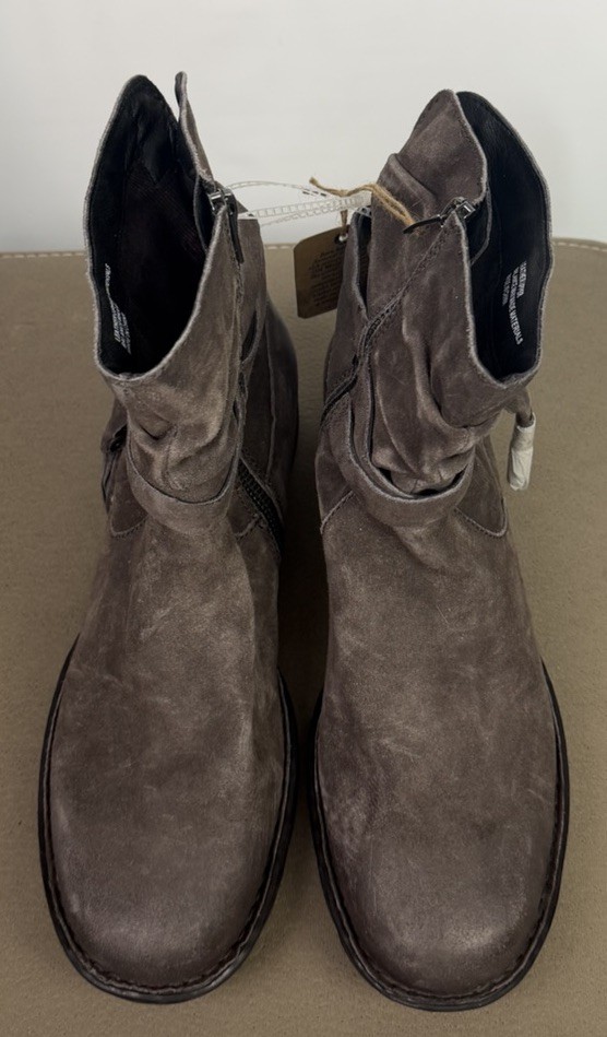 Born Kenya Ankle Boots Booties Shoes Size 11 Womens Taupe Suede Zip Up Tassels
