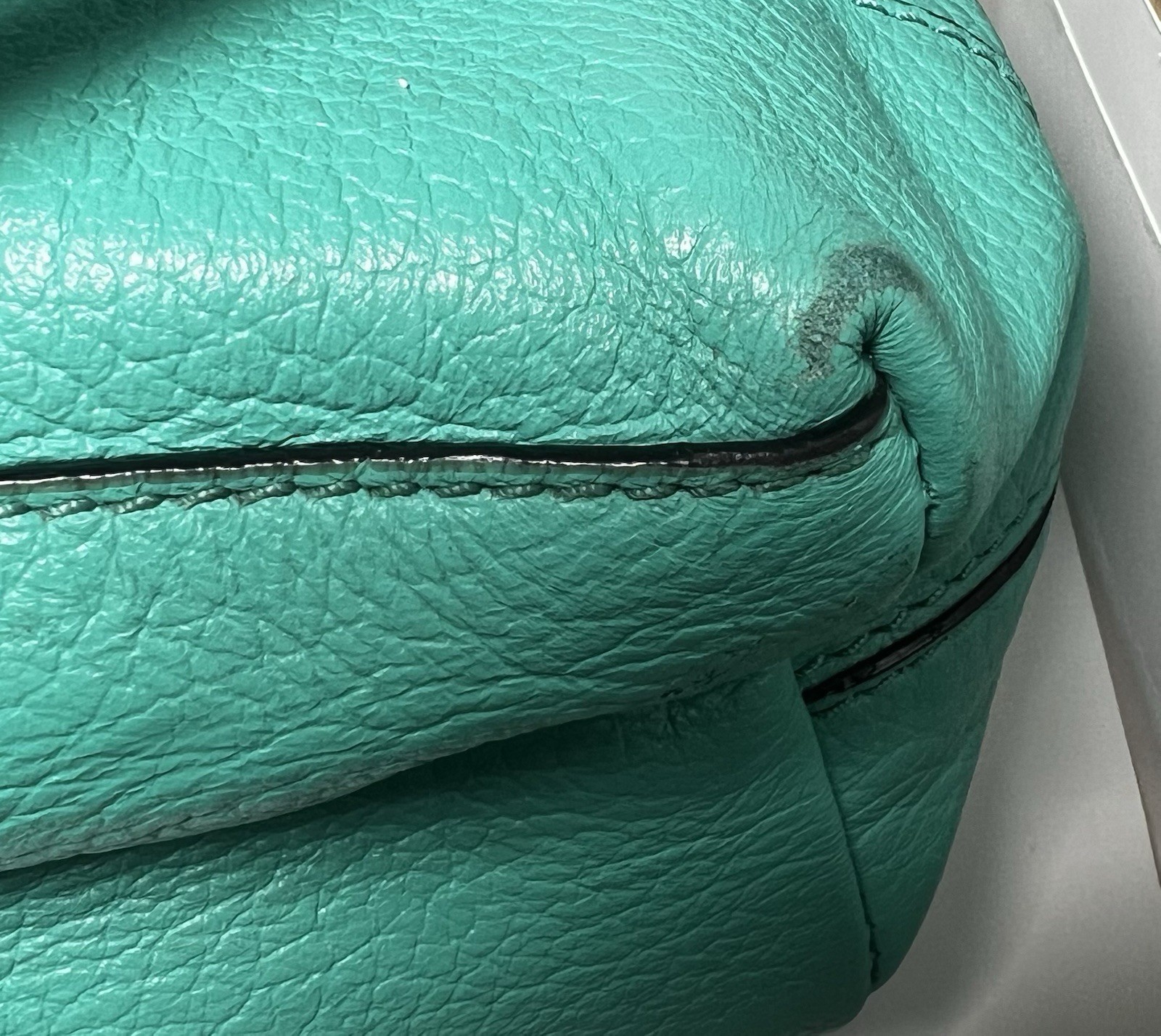 kate spade new york Turquoise Pebbled Satchel, Zip Tassel, Detachable Strap