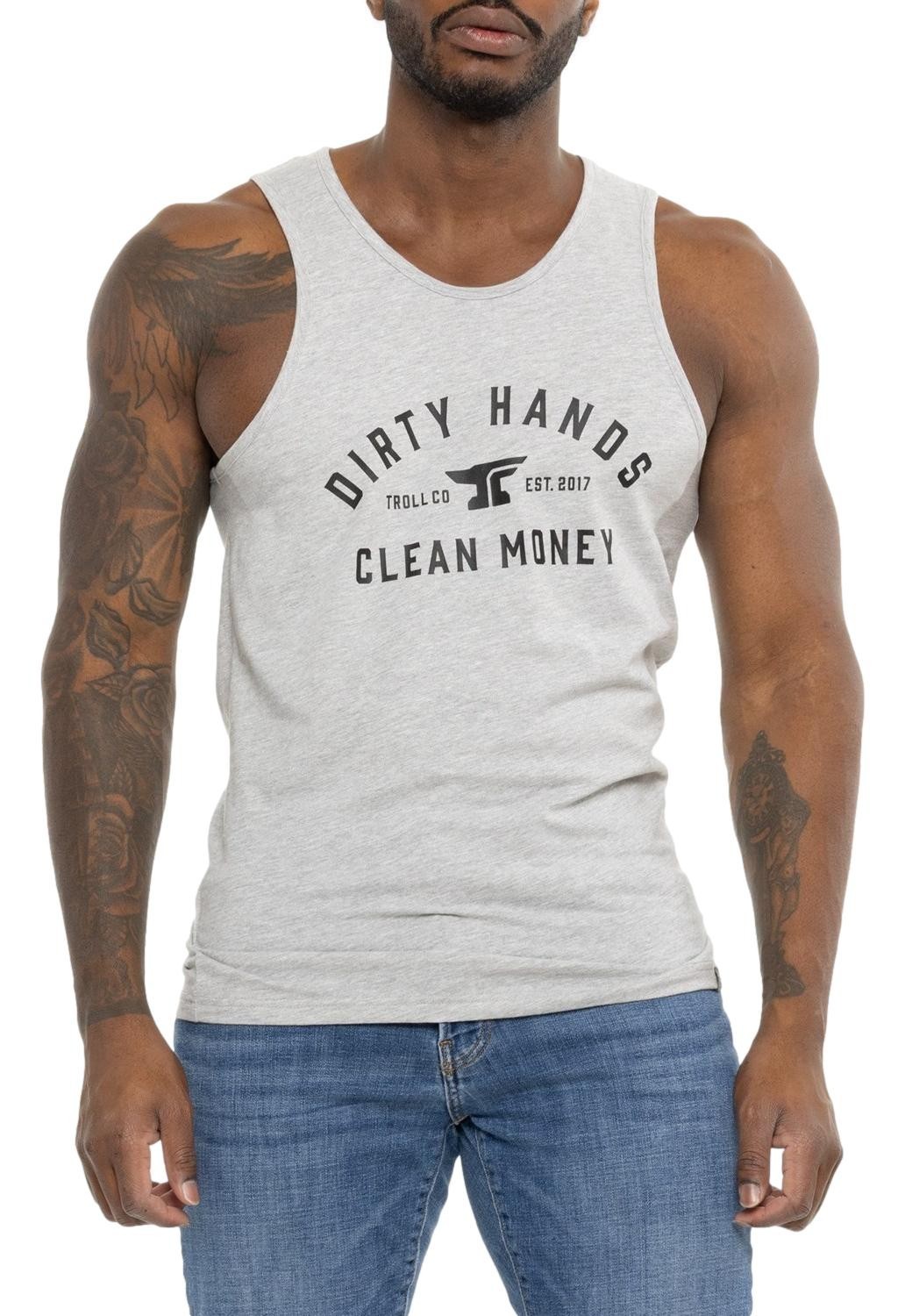 Troll Co Men’s Dirty Hands Clean Money Tank Top Sleeveless Shirt