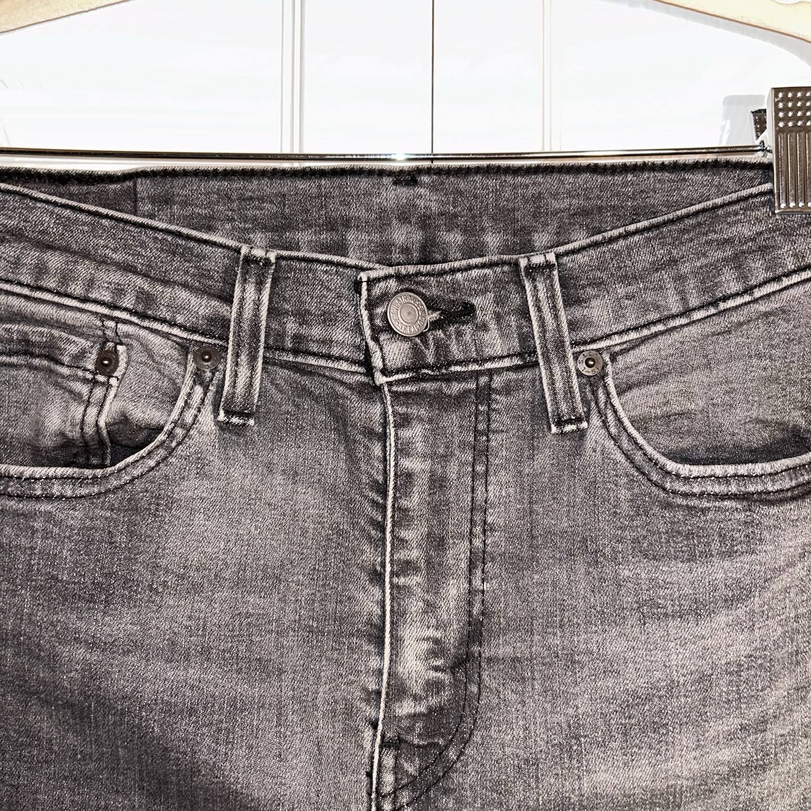 Levi’s Premium Men’s 510 Slim Straight Fit Black Grey Wash Denim Jeans