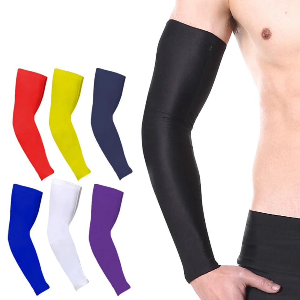 1Pcs Breathable Quick Dry UV Protection Running Arm Sleeves Basketball Elbow Pad