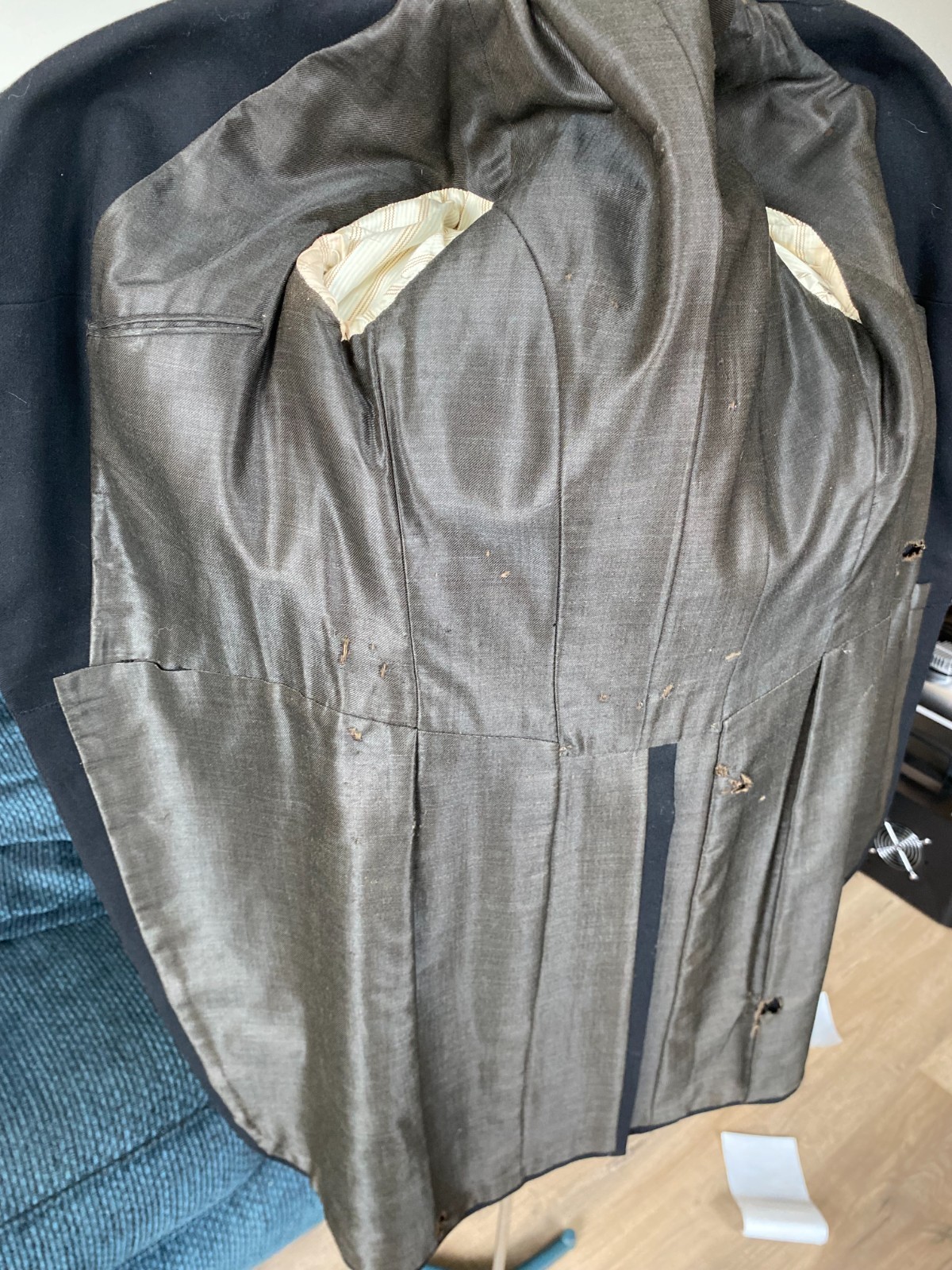 Men’s Black 1902 Dated Edwardian Antique Cut-Away Coat