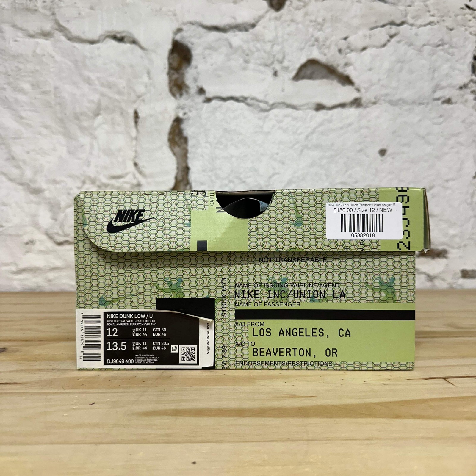 Nike Dunk Low x Union Passport Pack Argon Men’s Size 12 NEW Sneakers DJ9649-400