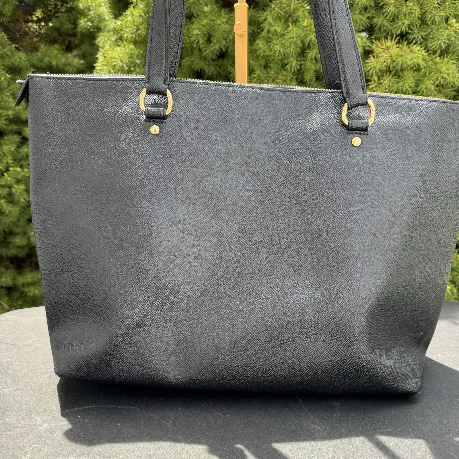 Coach Gallery Black Leather Tote Shoulder Bag