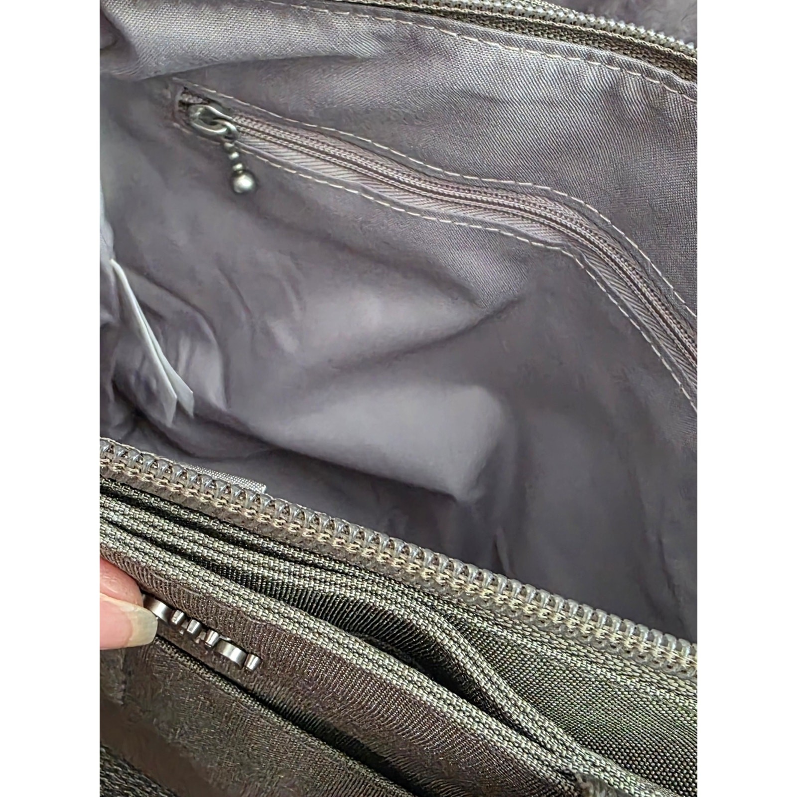 Baggallini Mini Tote Crossbody Bag Gray Travel Purse Lightweight Nylon Rare Find