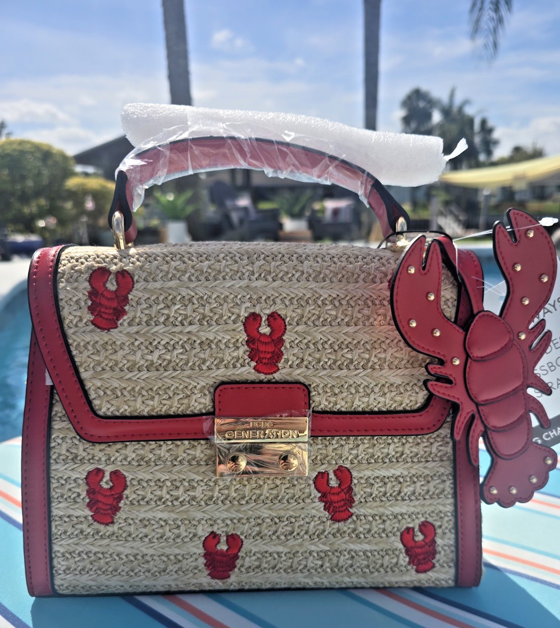 Lobster Crossbody Bag lobster charm detachable strap BCBGENERATION NEW