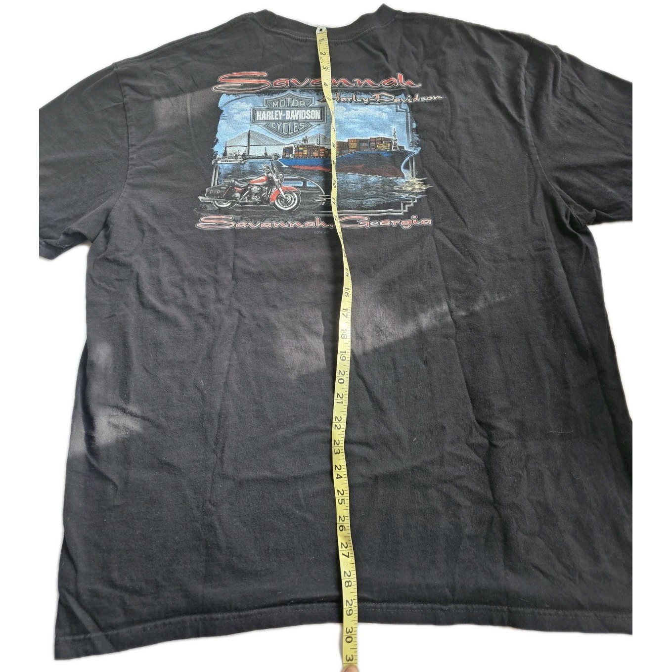 Savannah GA Harley-Davidson 2 Sided T-Shirt Men’s 2XL 50 inX 29.5in Ship Eagle