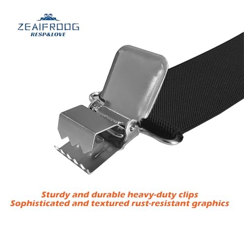 Heavy Duty Mens Suspenders.X-Shaped 2” Wide Strong Clips Suspenders For Black