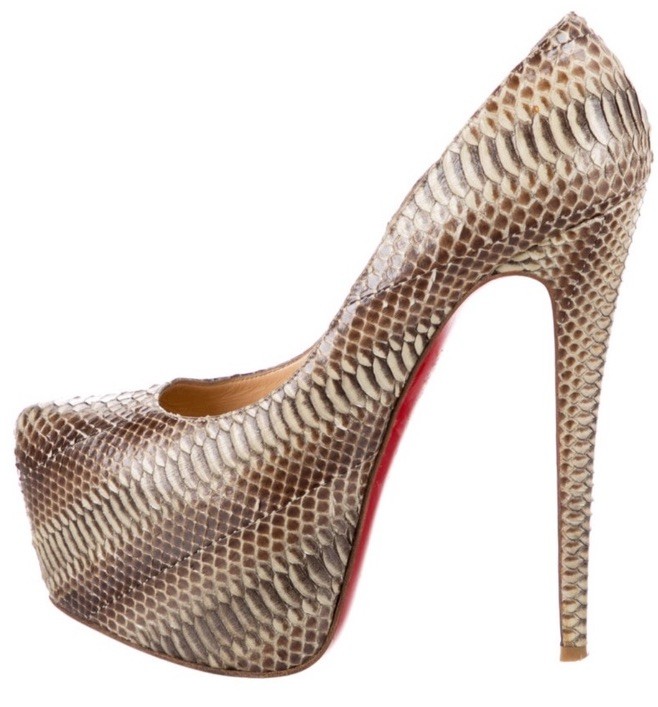 C L Daffodile 160 Ayers Naturel Stone 40.5 Platform Stilettos