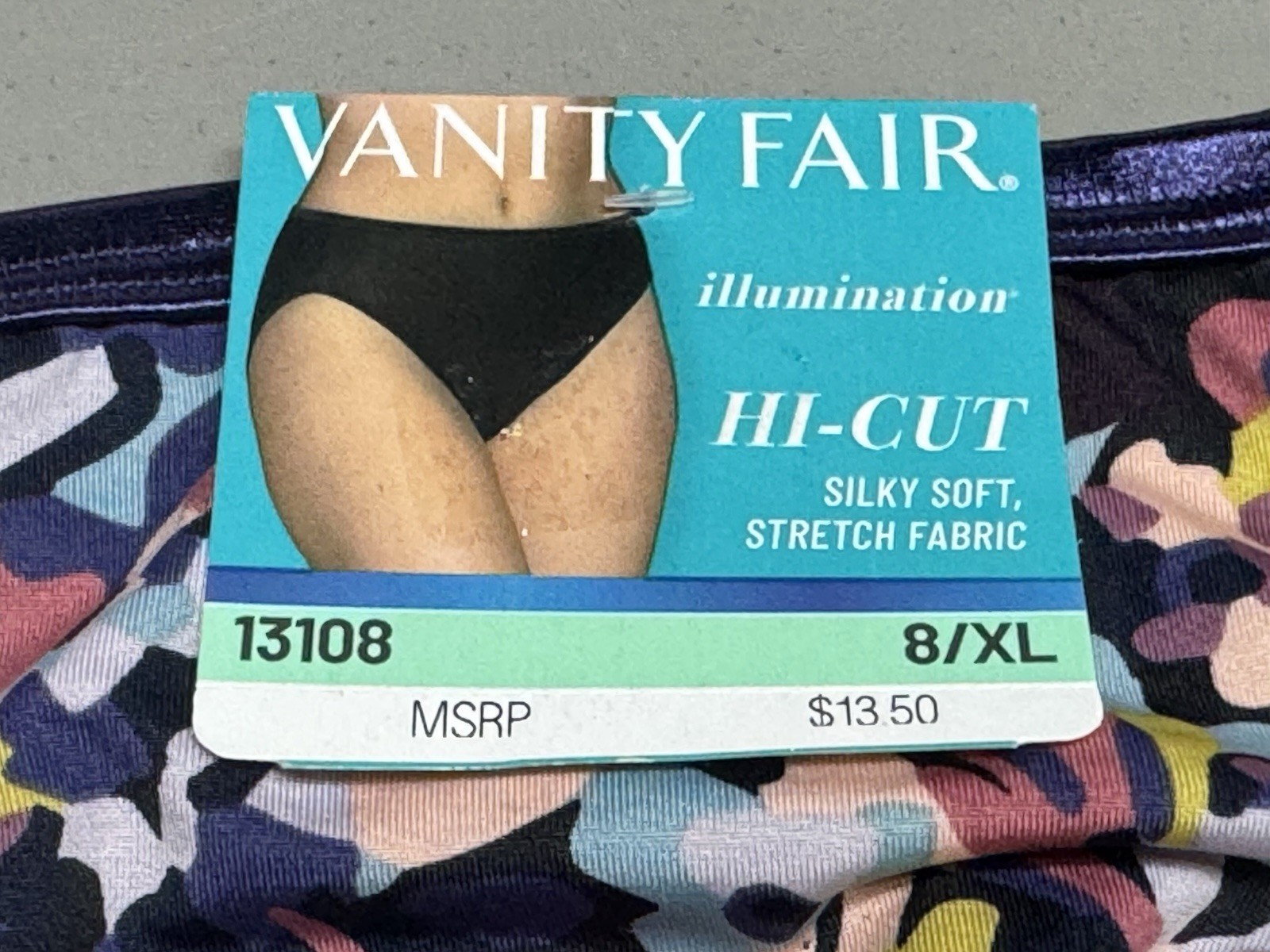 2-Vanity Fair 8/XL Illumination/Comfort Plus Hi Cut Panties #13108 & 13164 Asst