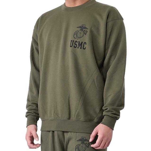USMC PT Sweatshirt – Marine Corps Issue – Military OD Green – Made in USA – NEW