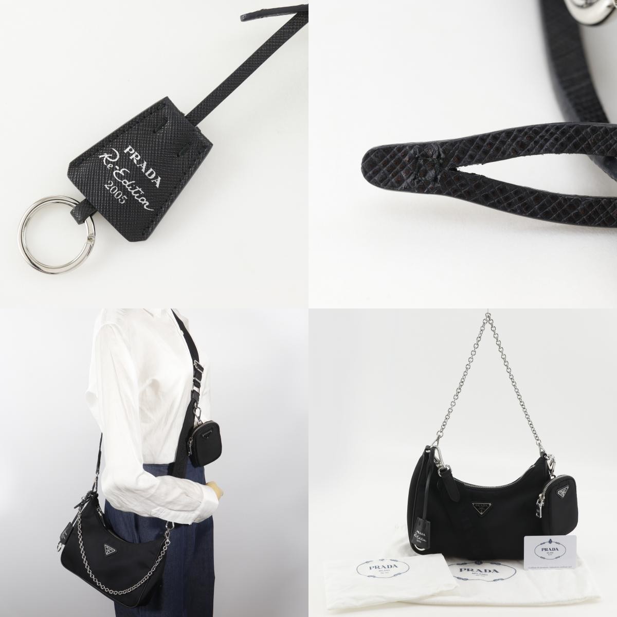 PRADA Re-edition 2005 Re-nylon Shoulder Bag 1BH204 NERO black Nylon/Safian…