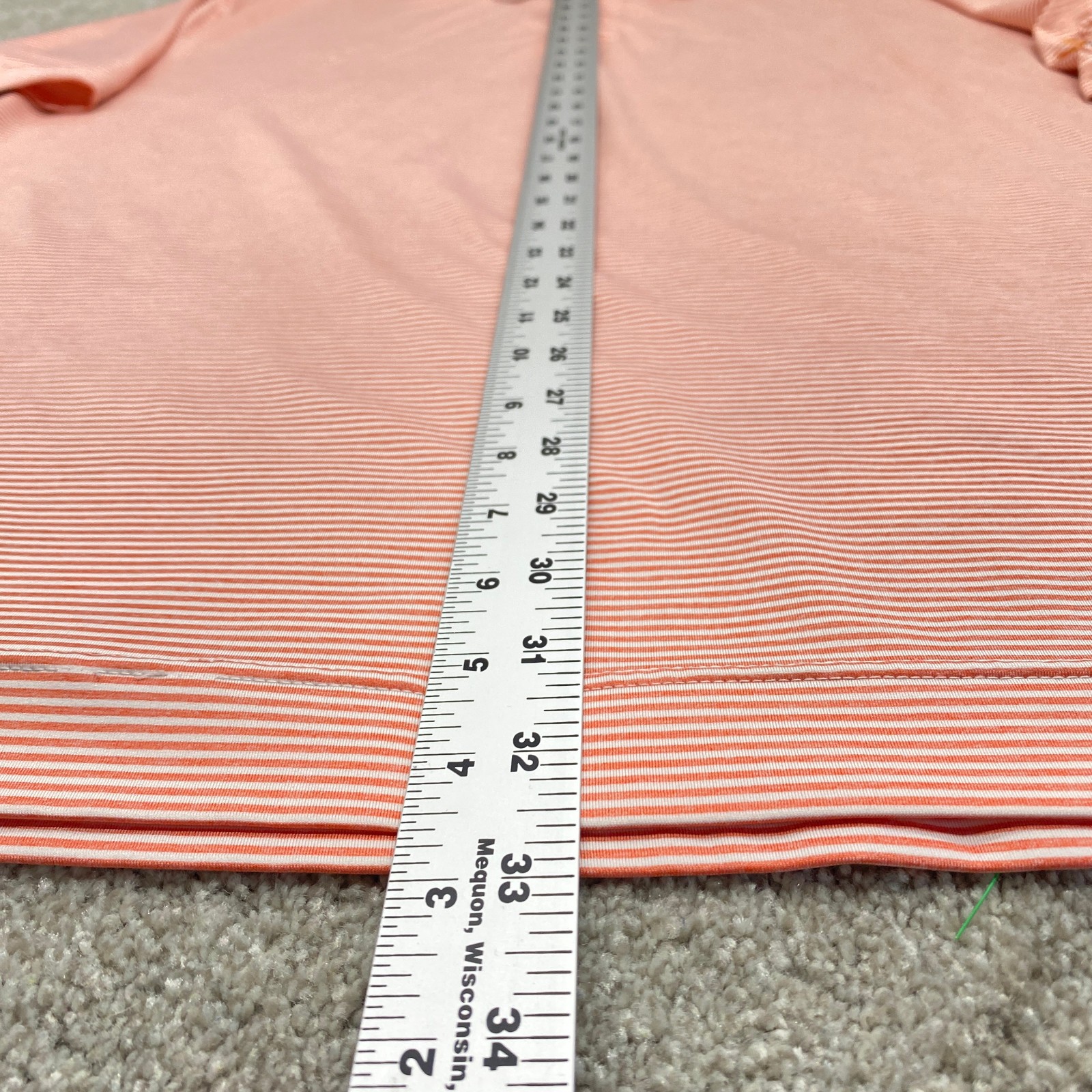 FootJoy Golf Polo Shirt Short Sleeve Men’s 2XL Orange White Striped 6670