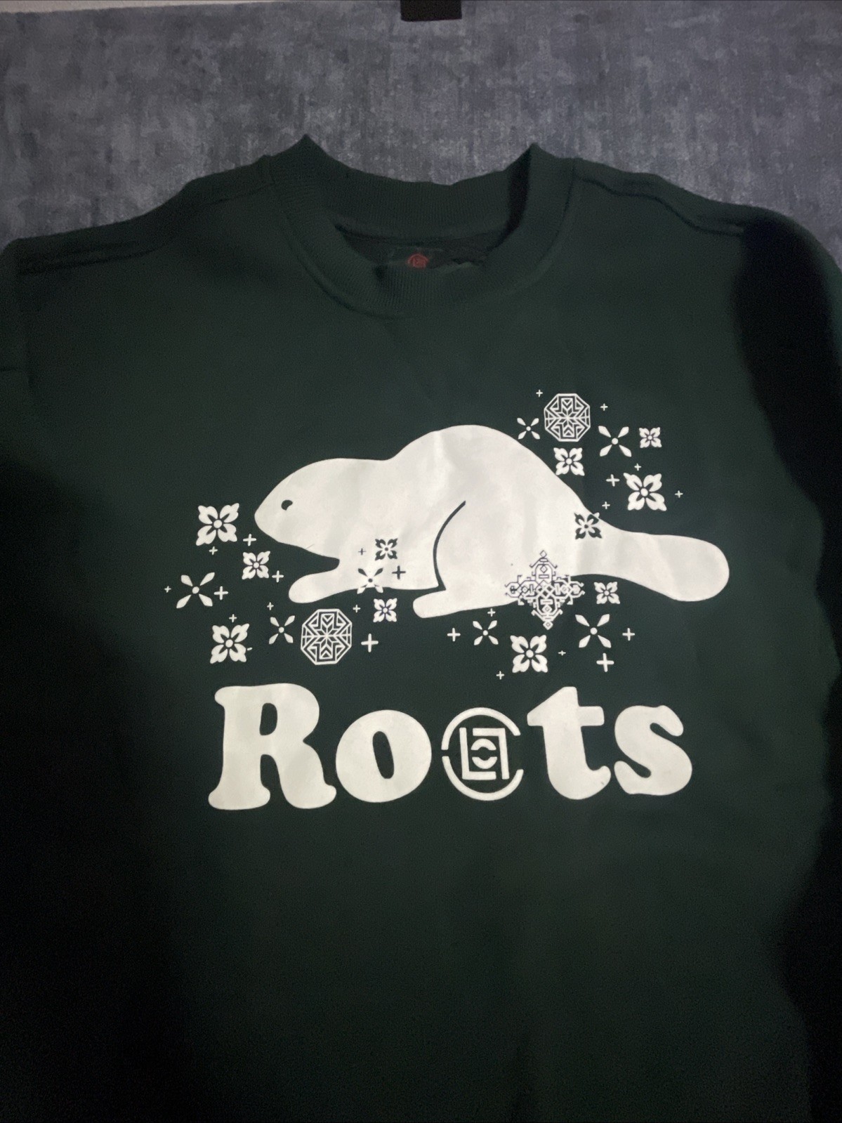 Roots x Clot Forest Green Crewneck Sweatshirt Size Large
