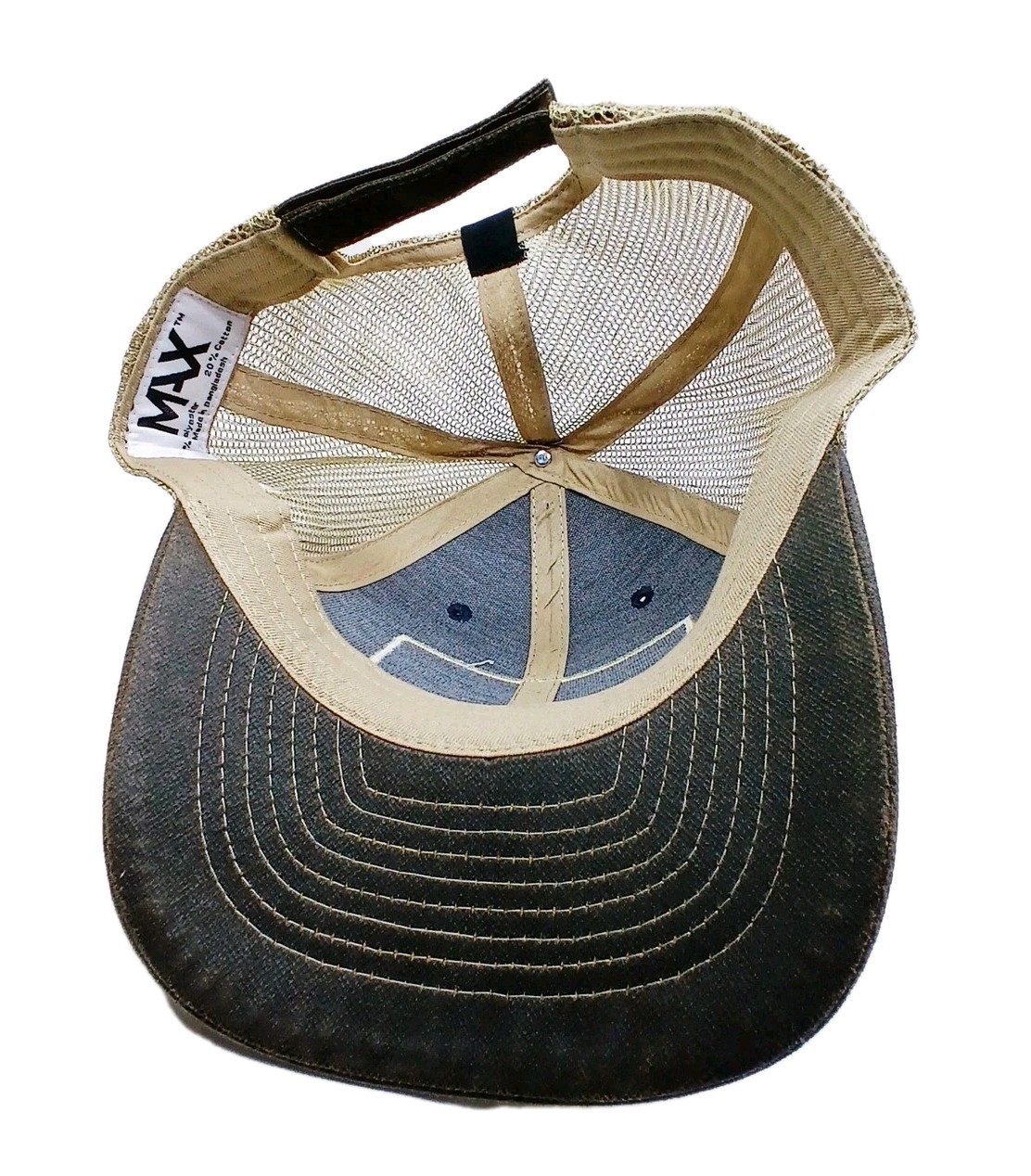 Field and Stream SUPPLY SHOP LOGO Leather BACK MESH Adjustable Max Truckers Hat