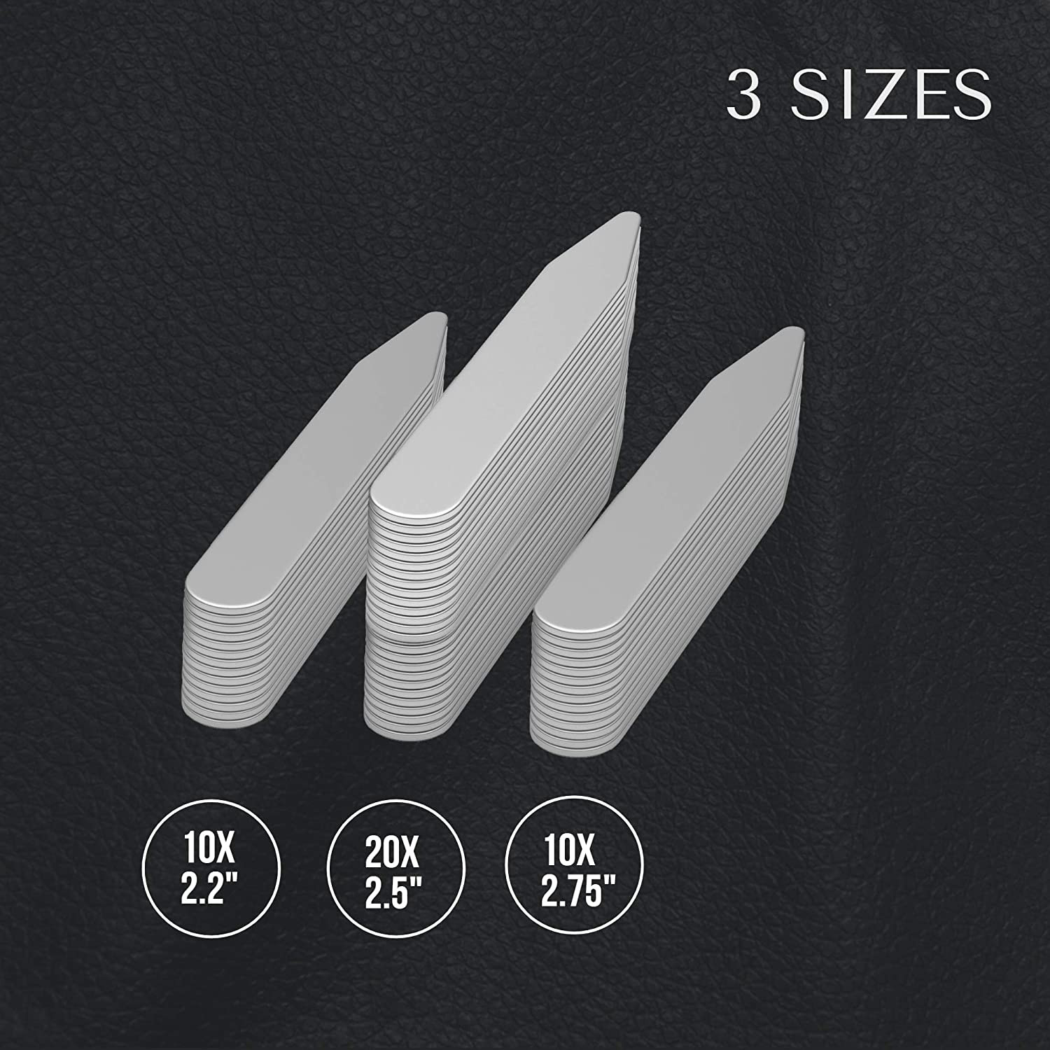 Metal Collar Stays for Men � Set of 40 Dress Shirt Collar Stays for Men, 3 Si…