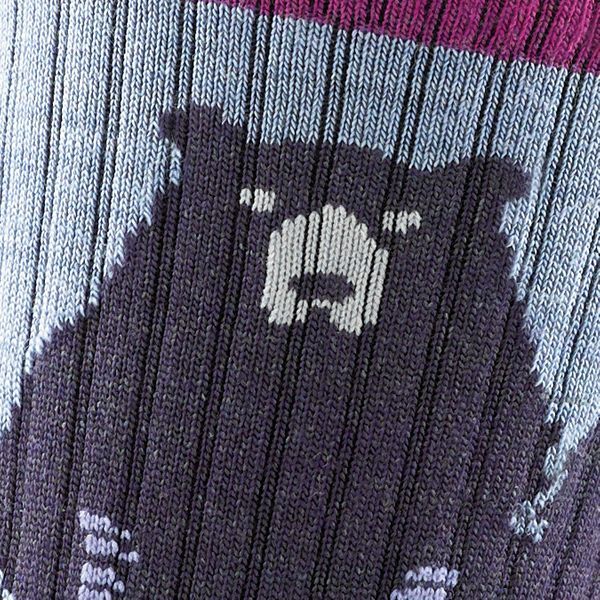 DARN TOUGH 1970 Purple Bear Town Micro Crew Light Cushion Womens Socks M L Wool