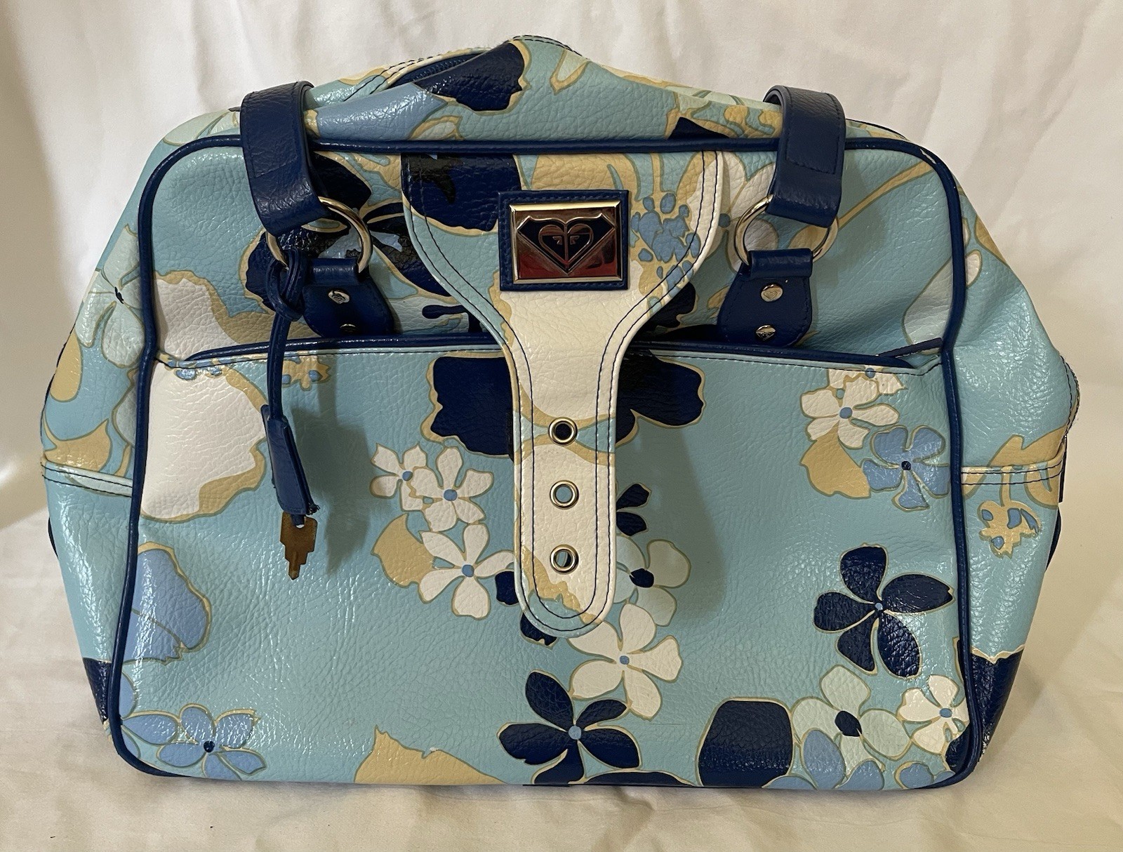 Vintage Roxy Weekender Bag Carry-On Luggage Purse Vinyl See Pics and Description
