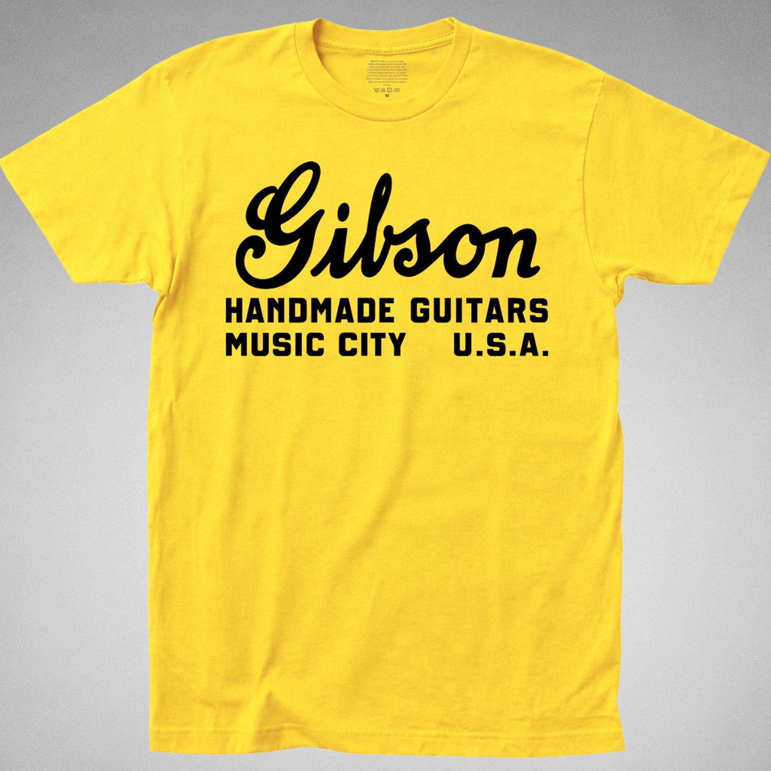 GIBSON Logo T-SHIRT les paul guitar epiphone electric music city amp vintage tee
