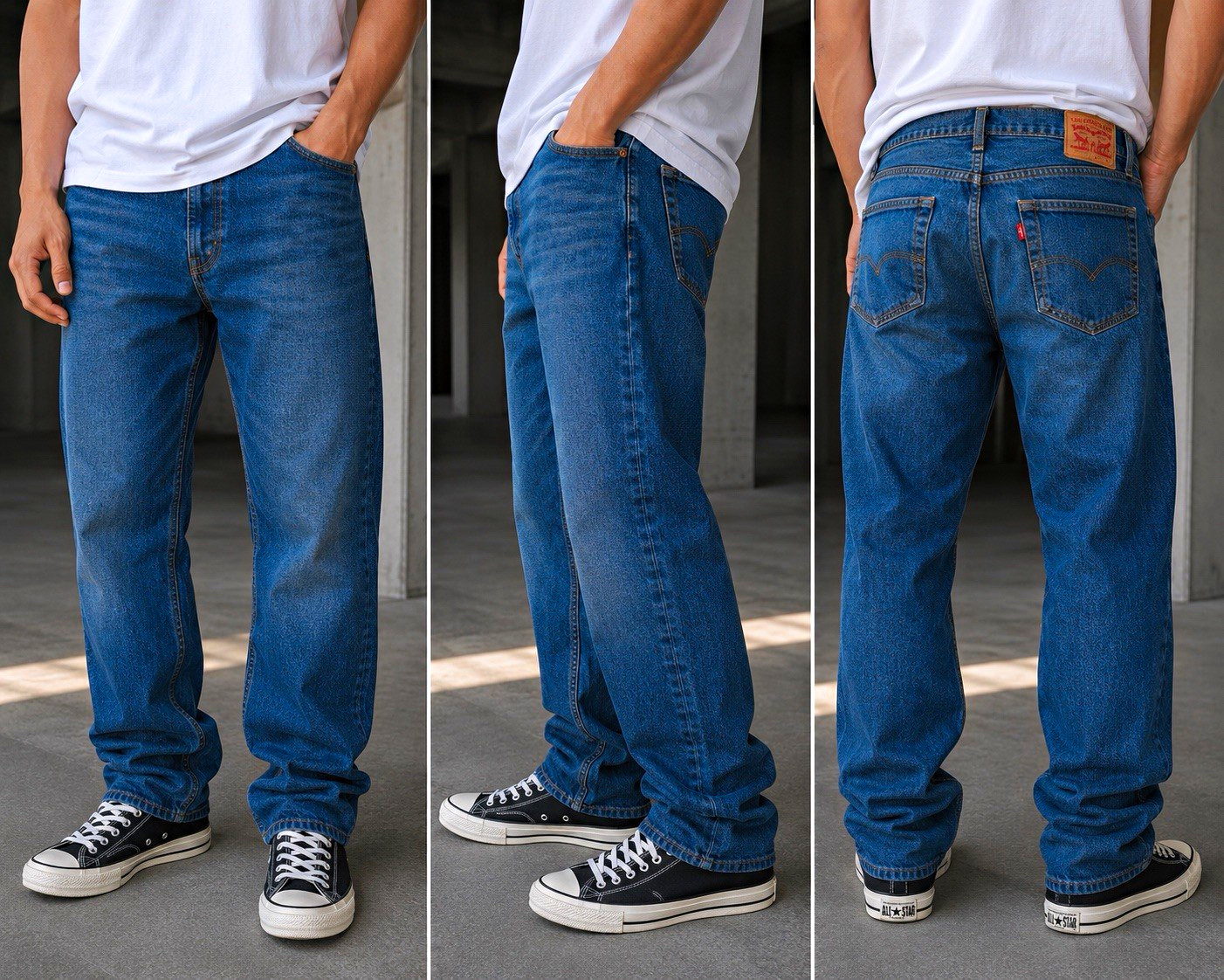 Levi’s Men’s Athletic Fit Tapered Dark Wash Blue Denim Jeans Cotton 5-Pocket