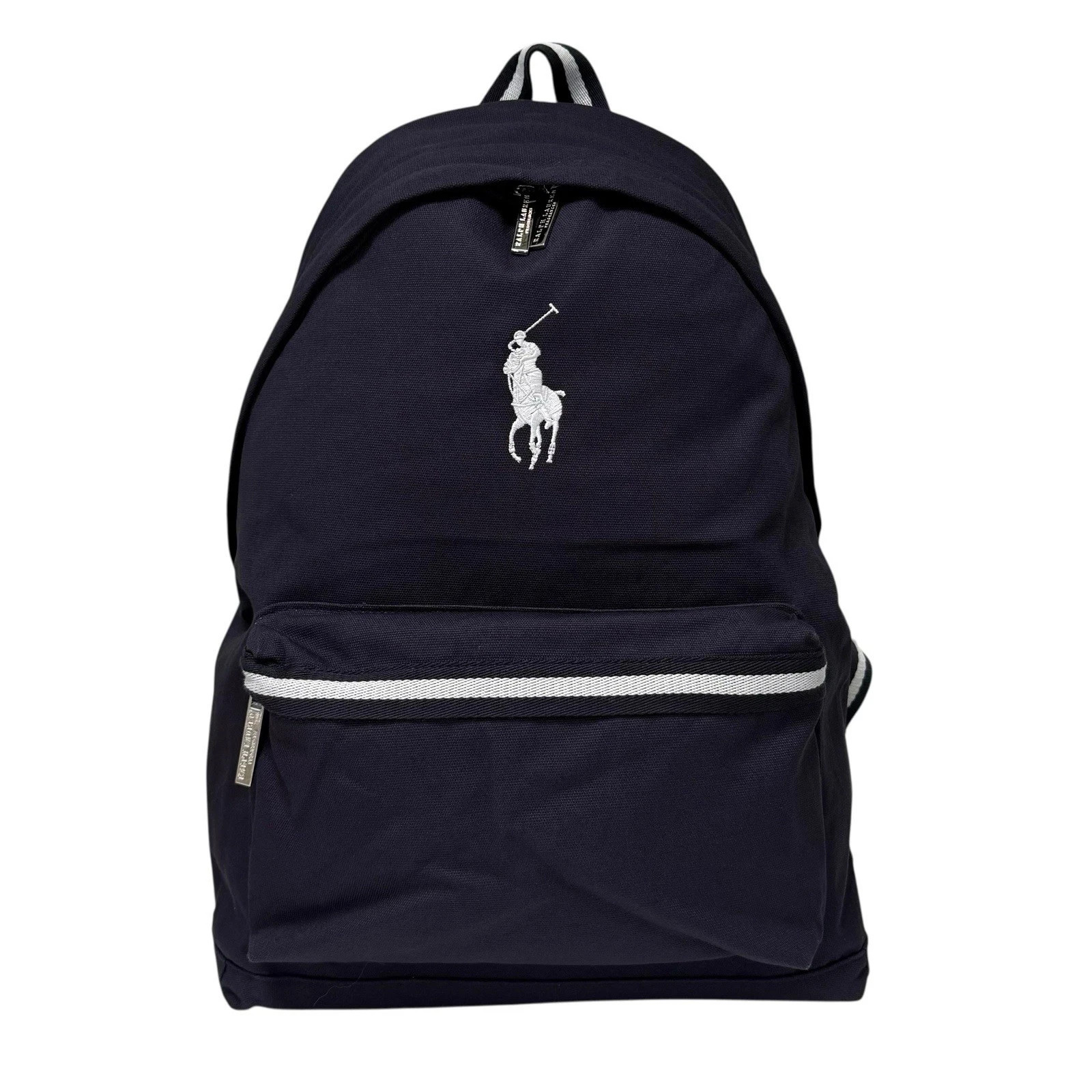 Polo Ralph Lauren Backpack Navy Blue Embroidered Logo School Travel Classic Bag