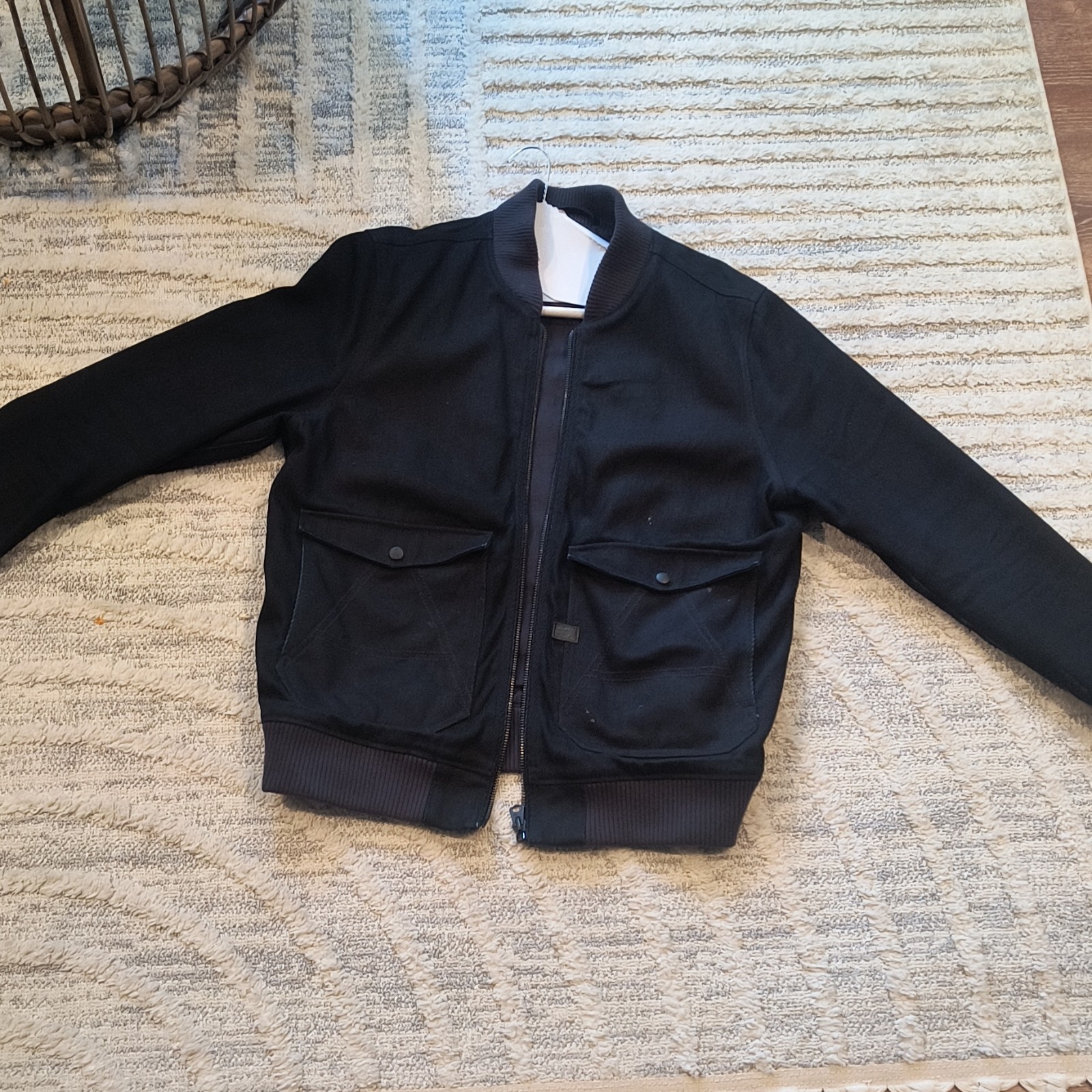 G-Star RAW Men’s Blue Bomber Jacket Full Zip Band Collar Cotton Size XXL Denim