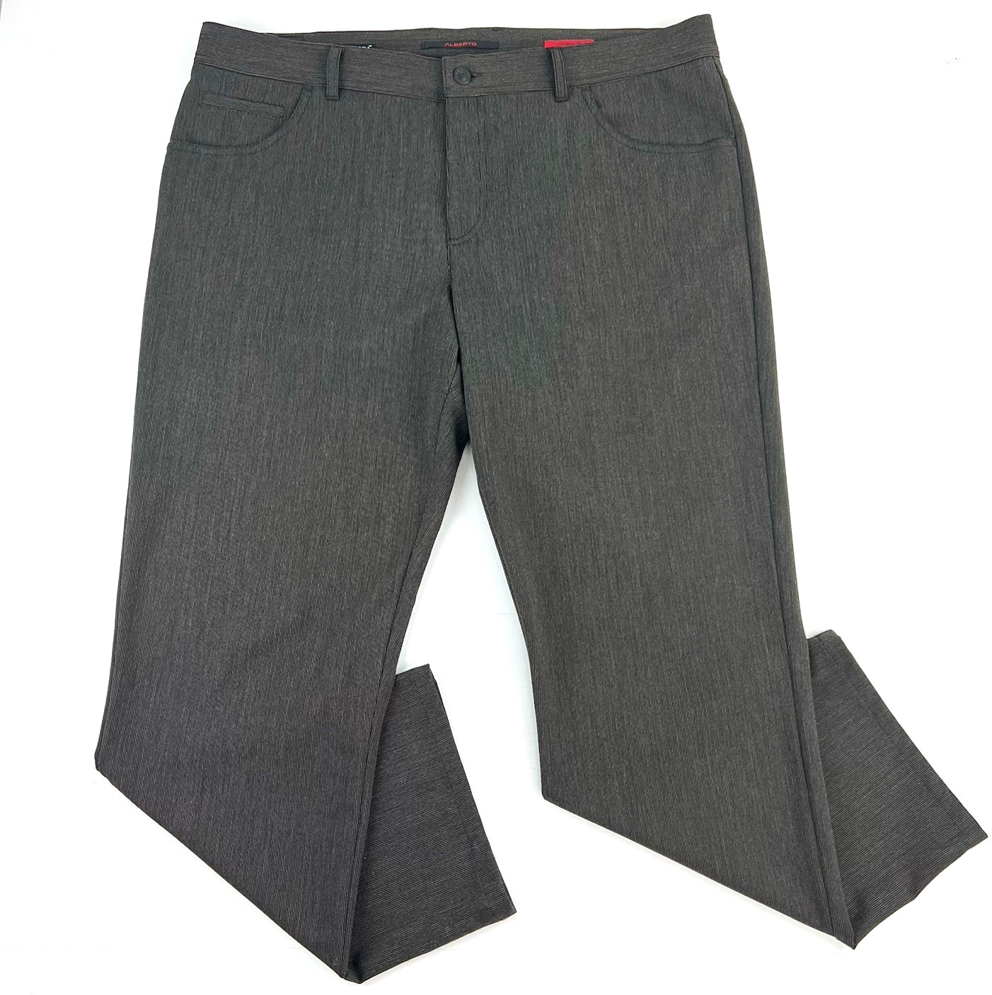 ALBERTO Ceramica Finestripe Modern Fit Pants 38 Performance Fabric Mens 38×28