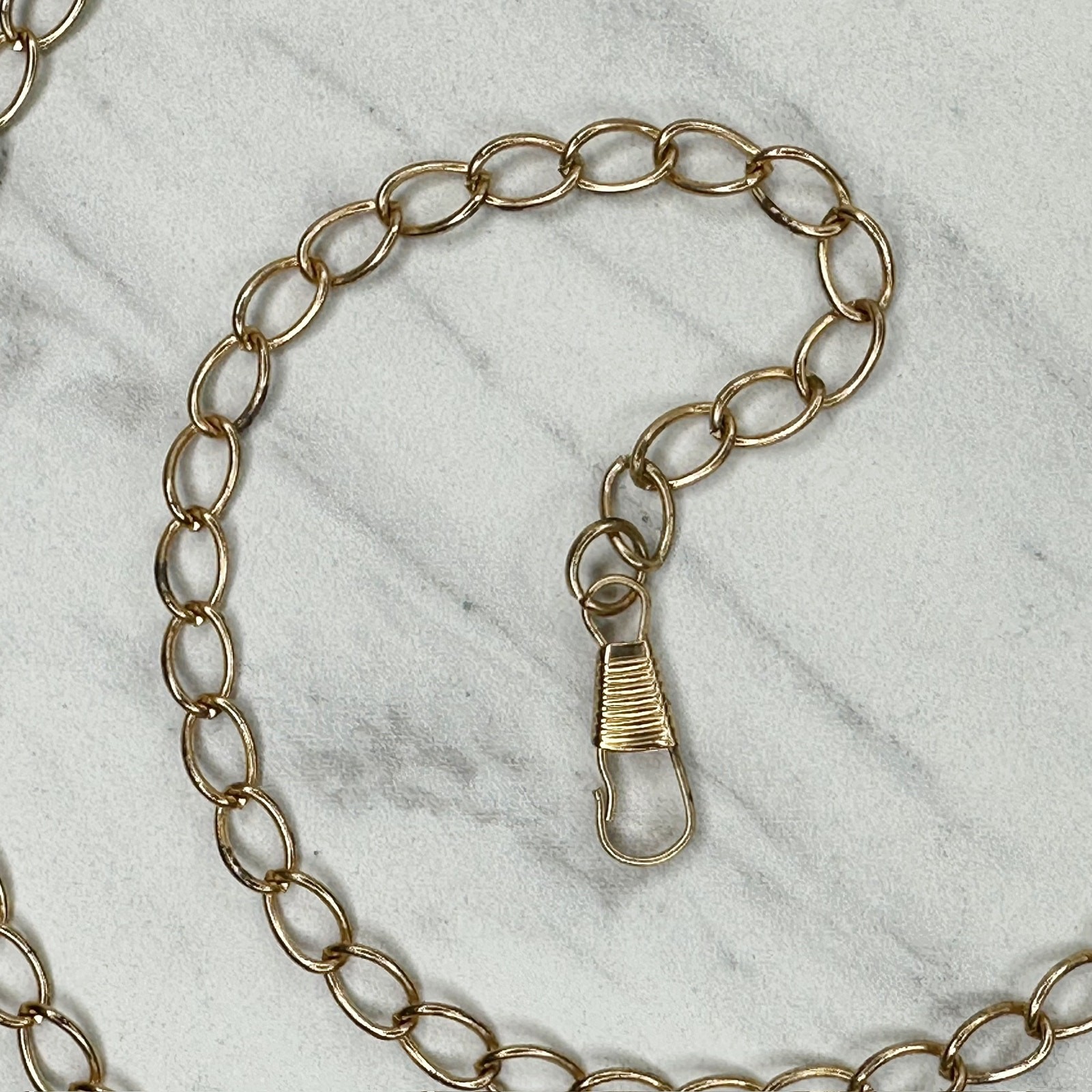 Gold Tone Oval Link Chain Bag Strap Replacement Crossbody Shoulder Handbag 46″