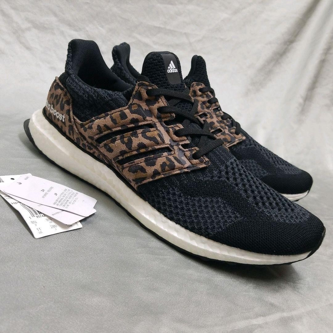 adidas Ultra Boost Leopard Running Shoes Black Brown Leopard