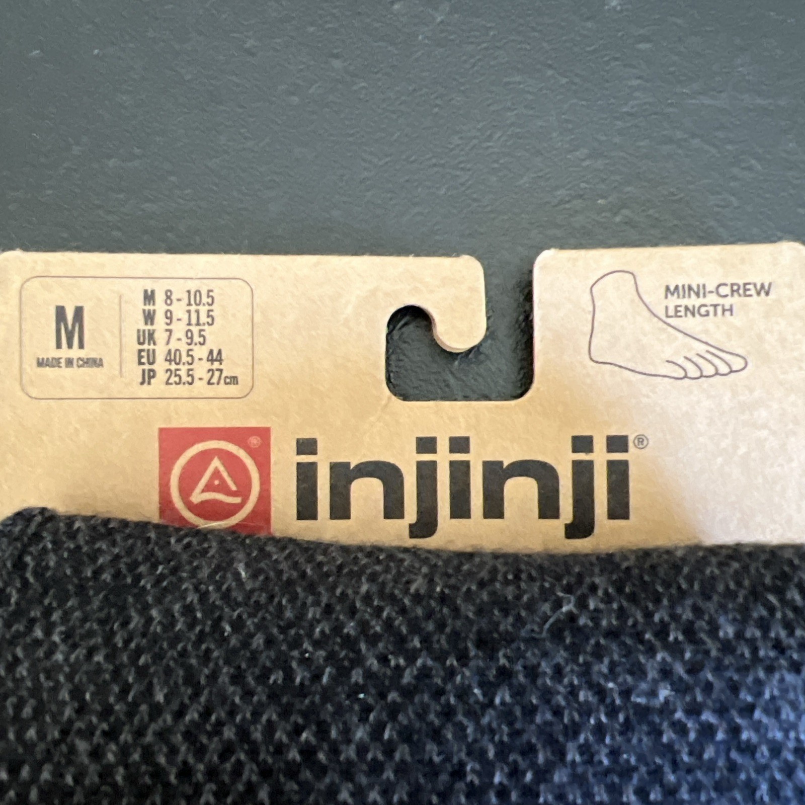 Injinji Toesocks 2.0 Men’s Trail Midweight Mini Crew Medium Granite Coolmax NEW