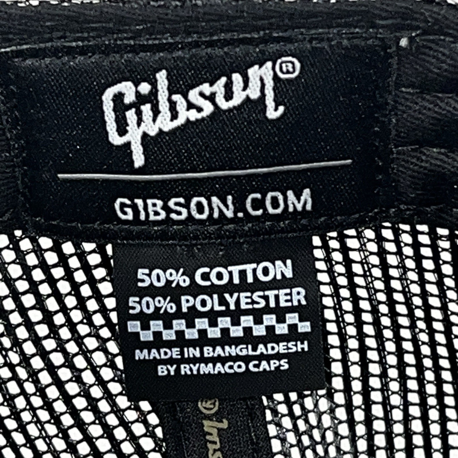 GIBSON Black Trucker Snapback Mesh Back 130 Year Anniversary Authentic Gibson