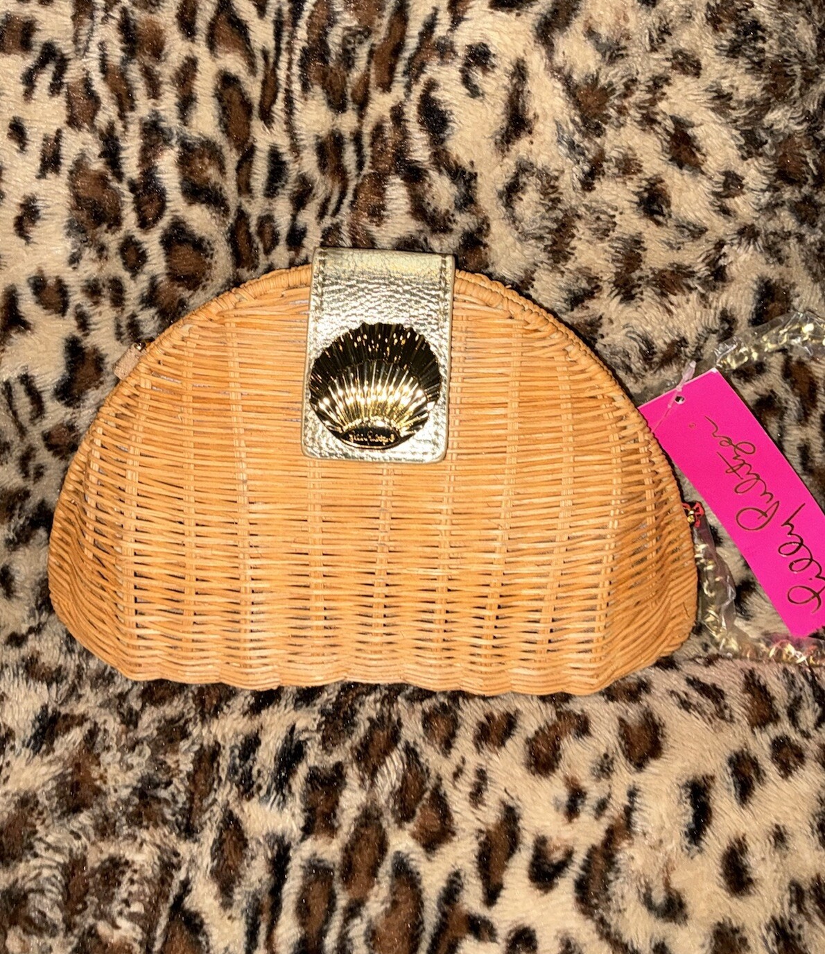 Lilly Pulitzer NWT Redford Wicker Crossbody Bag Natural