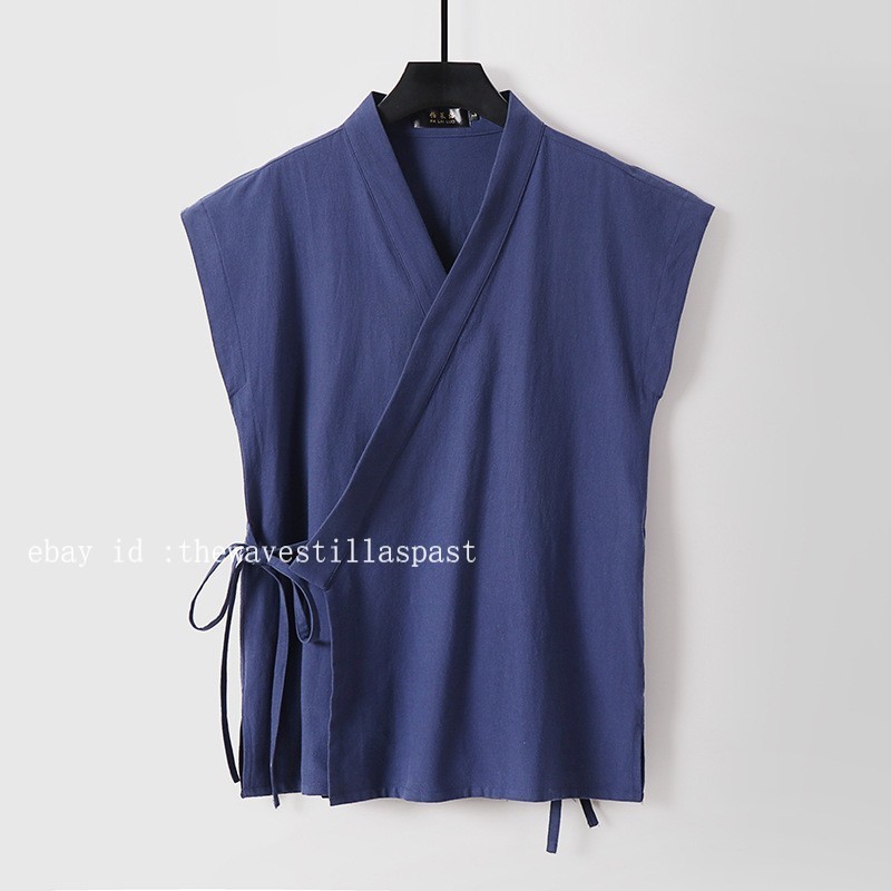 Traditional Chinese Clothing Hanfu Vest Cotton Sleeveless Kimono Tank Tops M-9XL