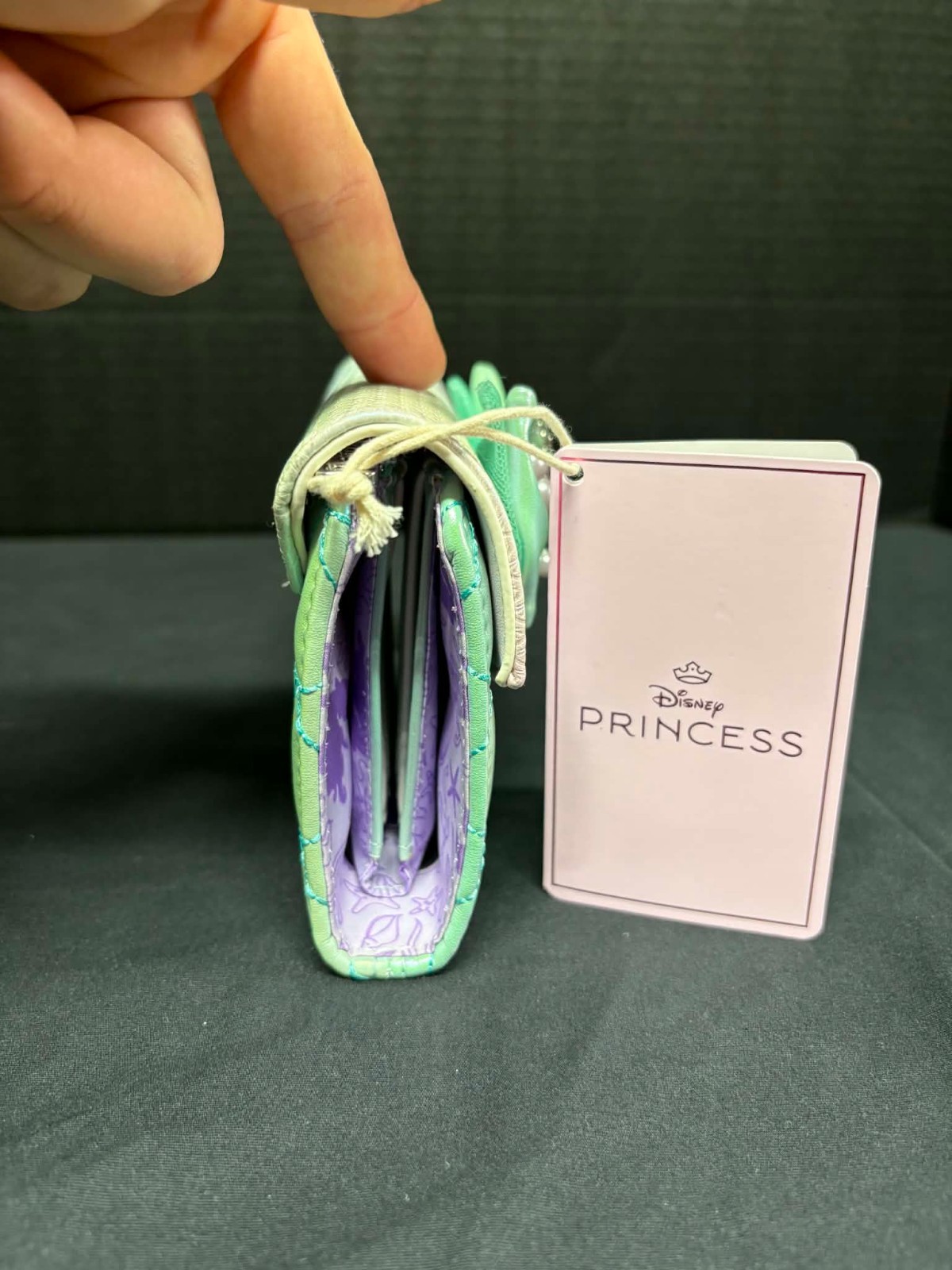 NWT Loungefly Disney Princess Ariel Little Mermaid Ombre Pearl Backpack & Wallet