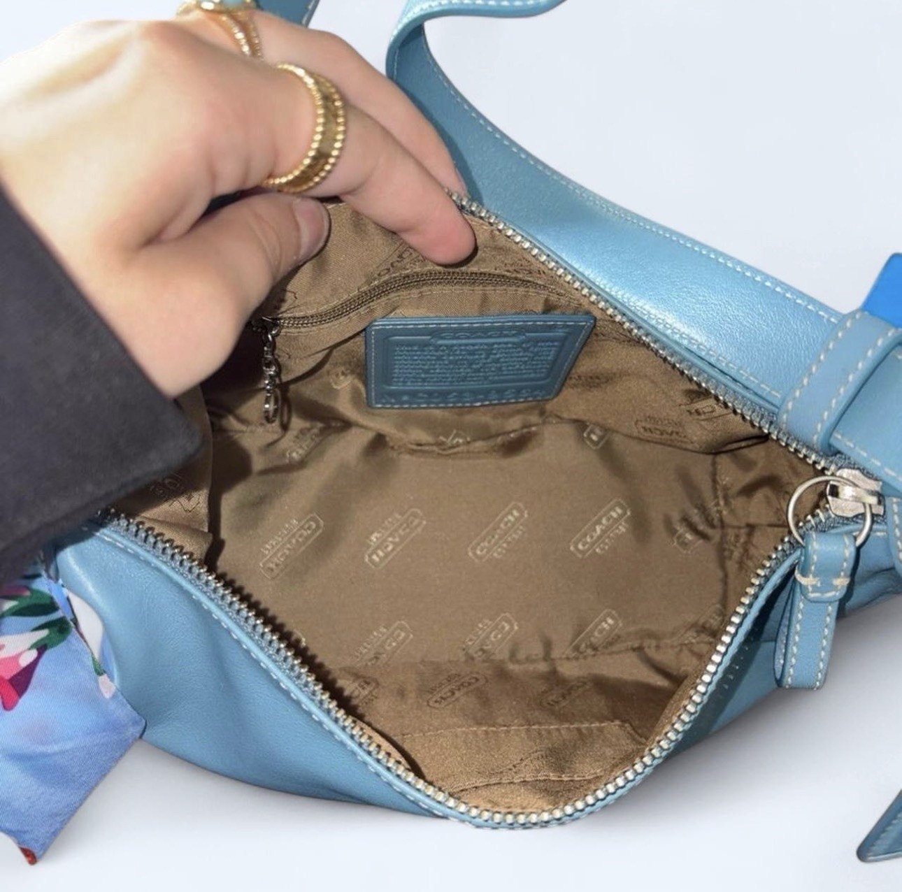 Coach Legacy Demi Hobo 9564 Teal Leather Y2K Shoulder Bag NWT