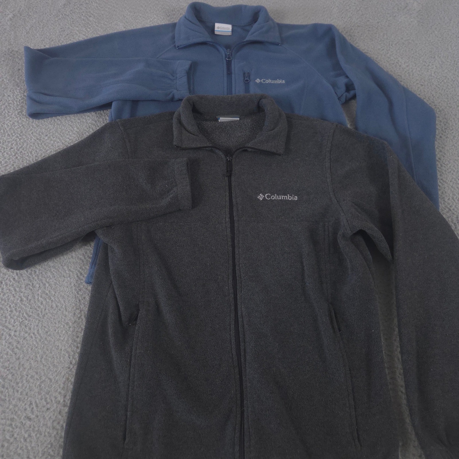 LOT OF 2 Columbia Jacket Men S Blue Gray Fast Trek II Steens Mountain 2.0 Fleece