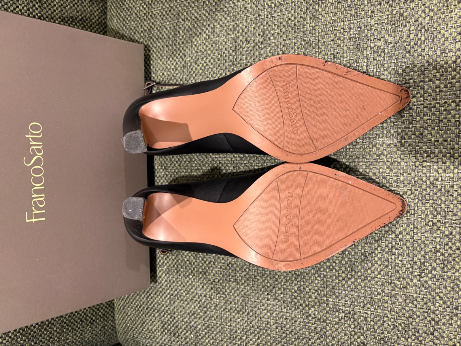 FRANCO SARTO WOMENS 9.5 M ADEJA BLACK 3.5″ HEEL