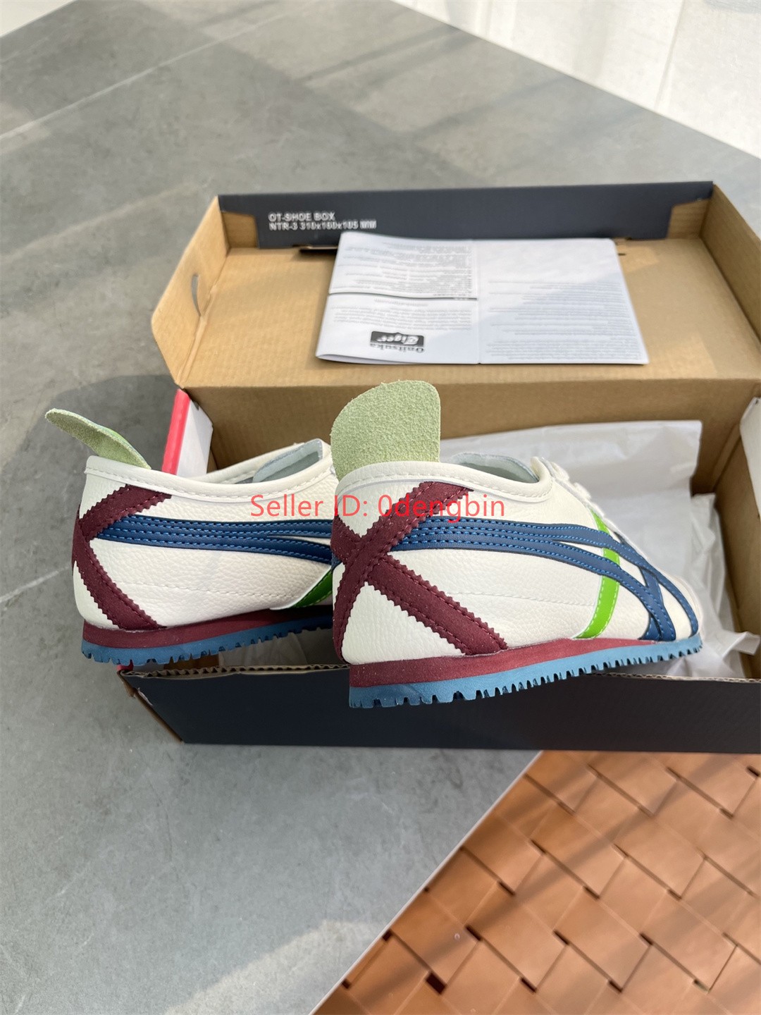Retro Onitsuka Tiger MEXICO 66 Beige/Blue Shoes New with Box 1183A201-115