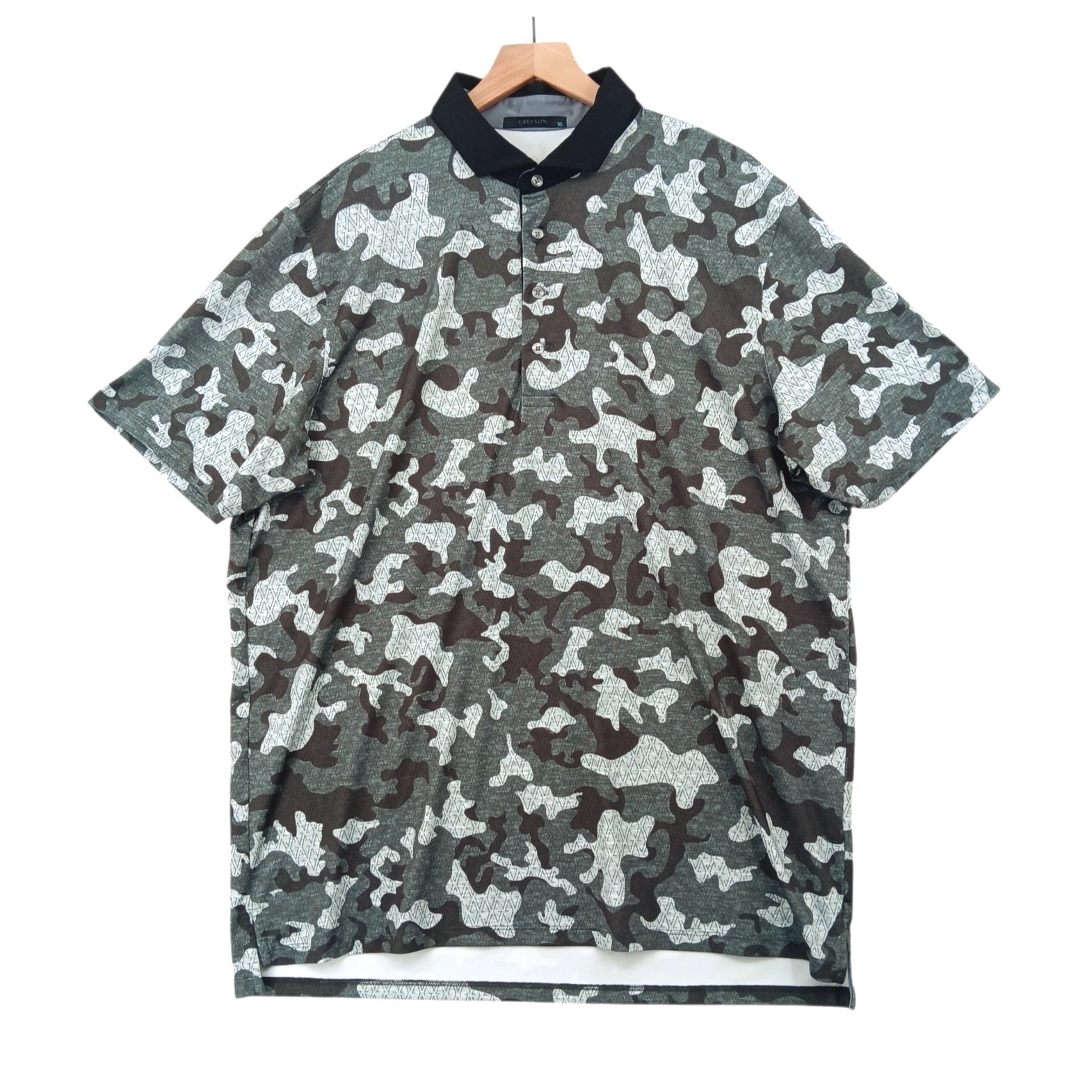 Greyson Golf Polo Shirt Mens XL Camo AOP Performance Wicking S/S Walnut Creek CC