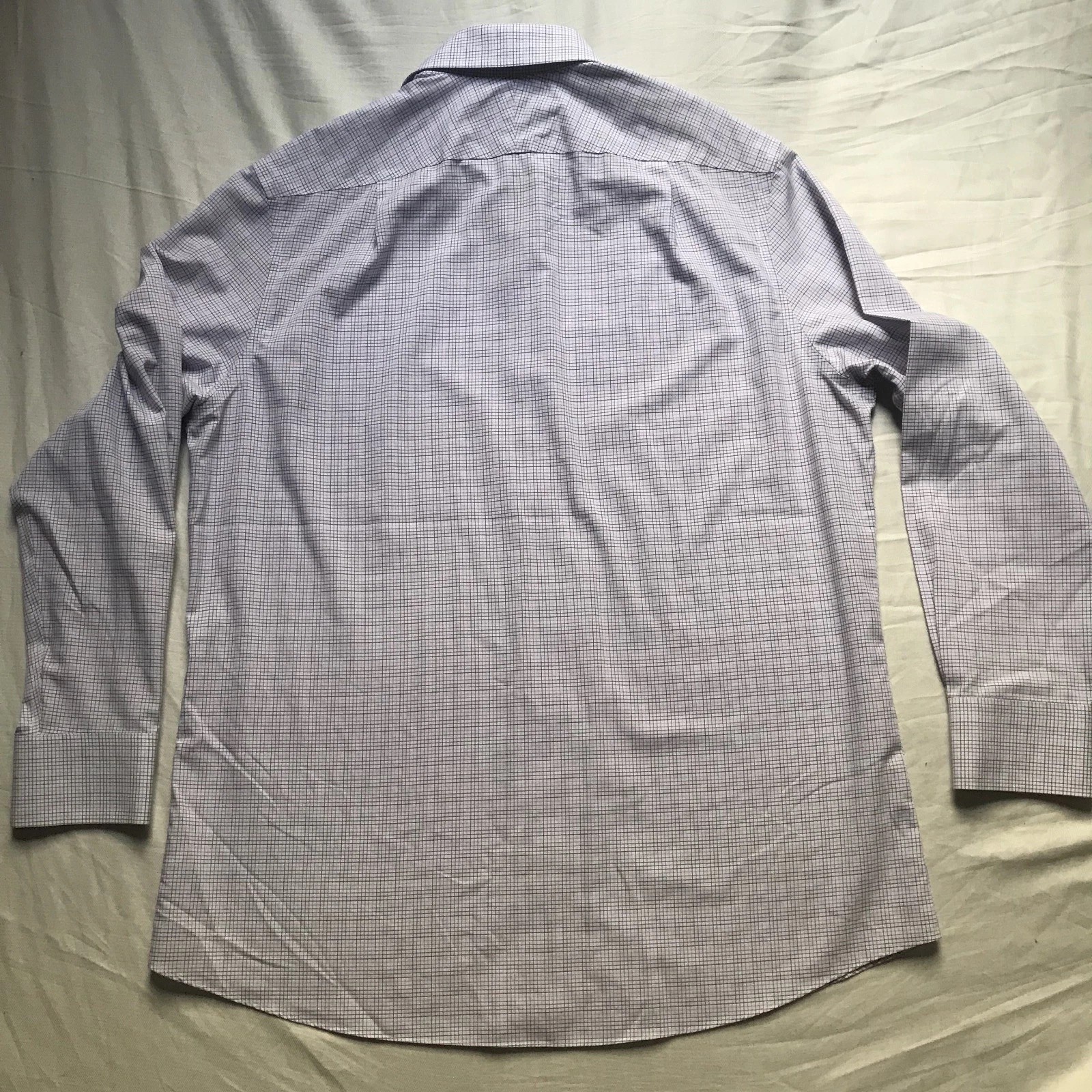 Charles Tyrwhitt Button Down Shirt Blue Plaid 16 1/2 / 34 Inch Dress Shirt