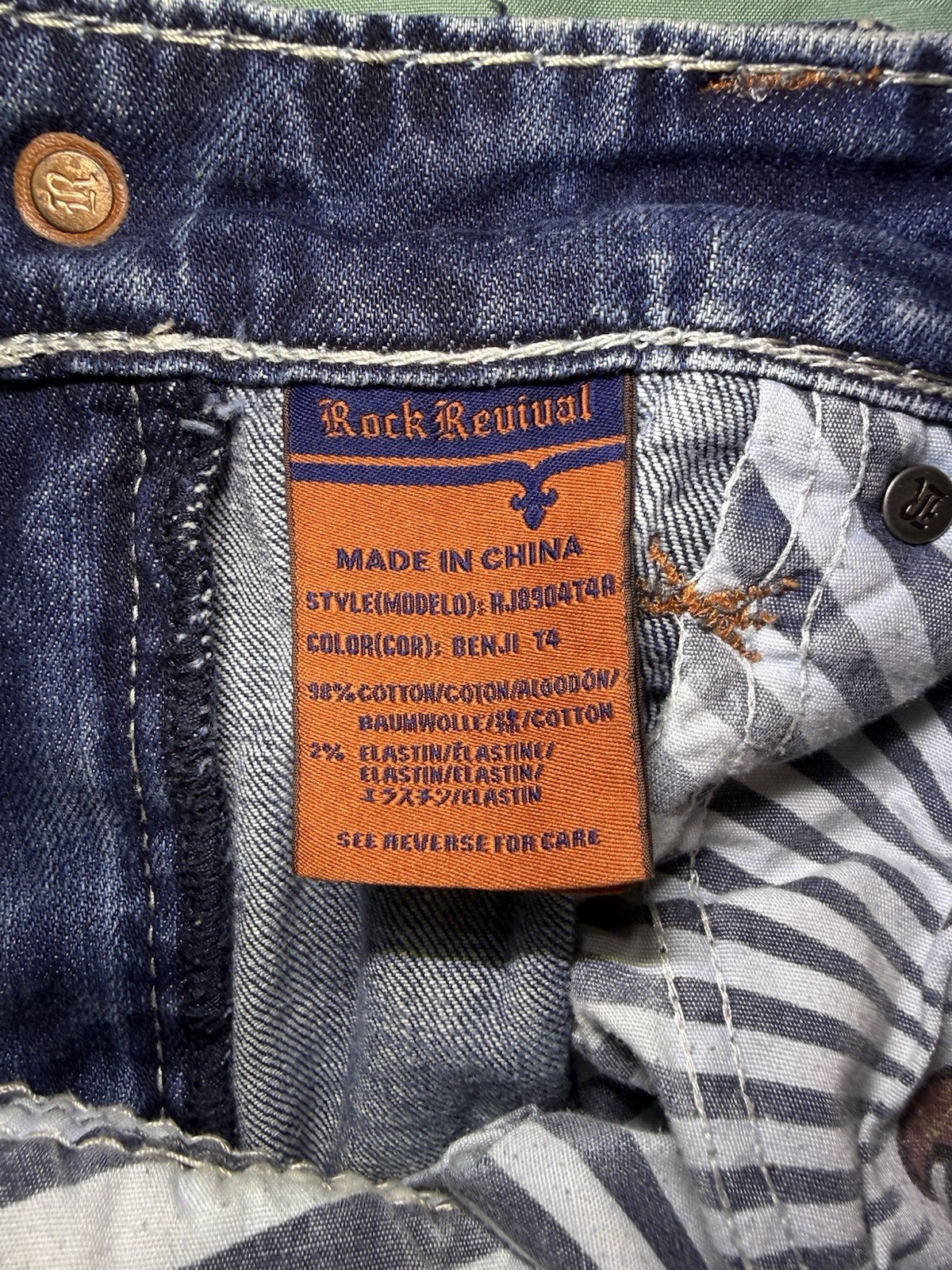 Rock Revival Men’s Straight Fit Denim Jeans 34