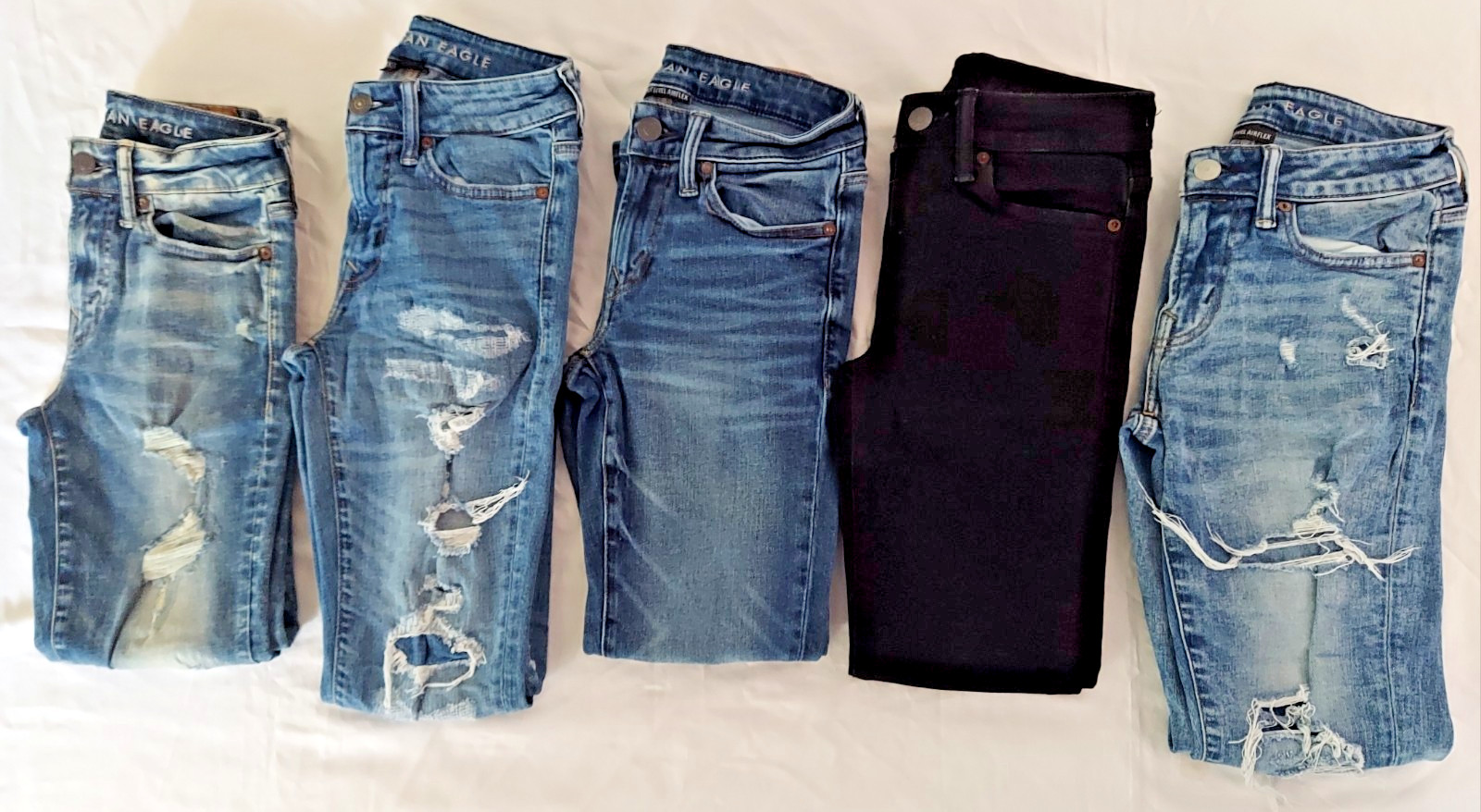 AMERICAN EAGLE Jeans, Next Level Flex & AirFlex, Lot of 5, Sz 26 x28, Slim fit