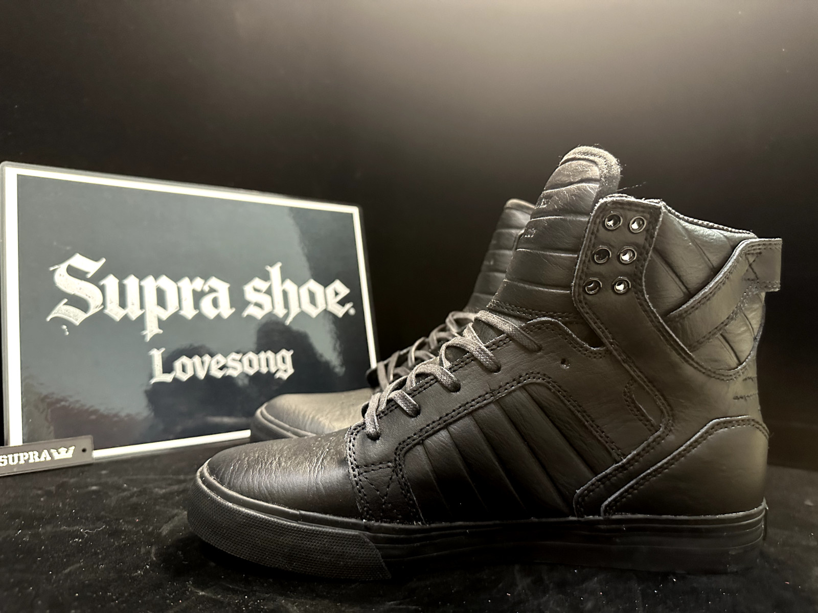 Lovesong Supra Skytop HF Black Warrior Red Sole Mid High Top Men’s Sneakers