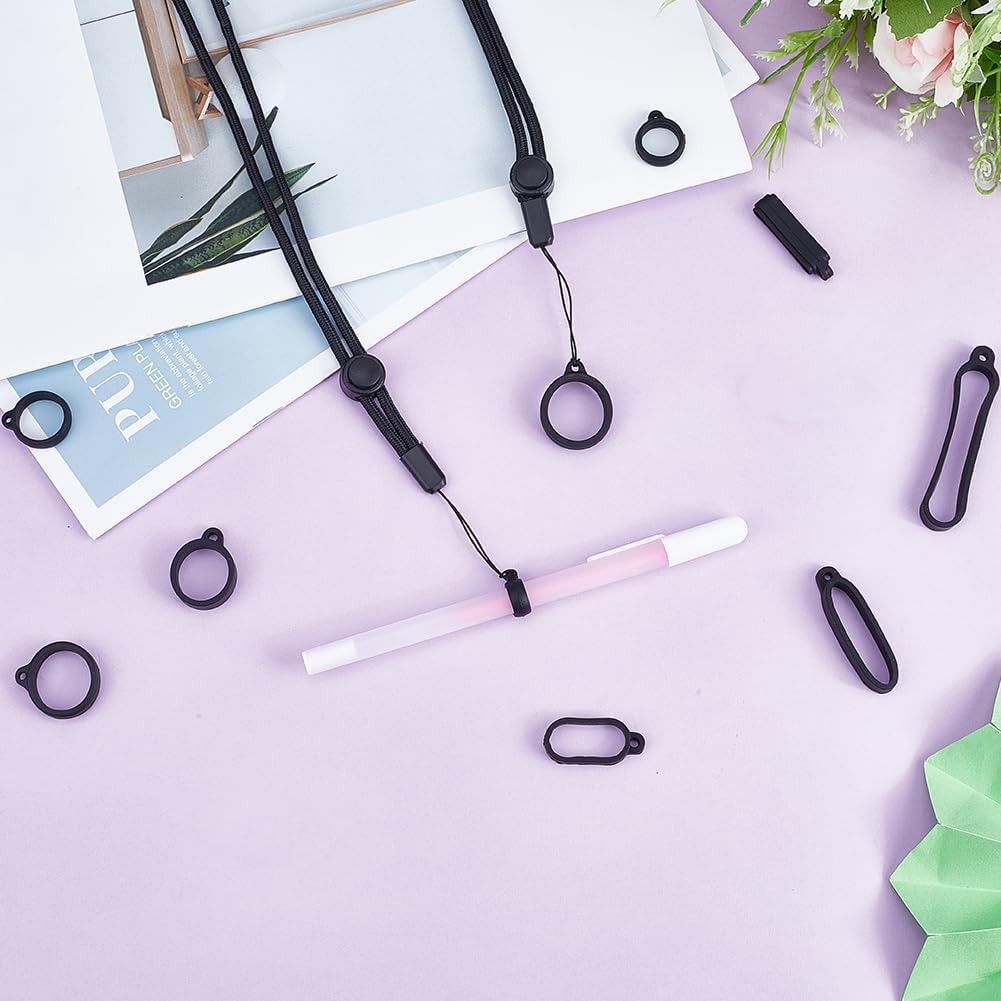 18Pcs 9 Style Anti-Lost Lanyard Set with Silicone Rubber Rings 1Pcs Lanyards S