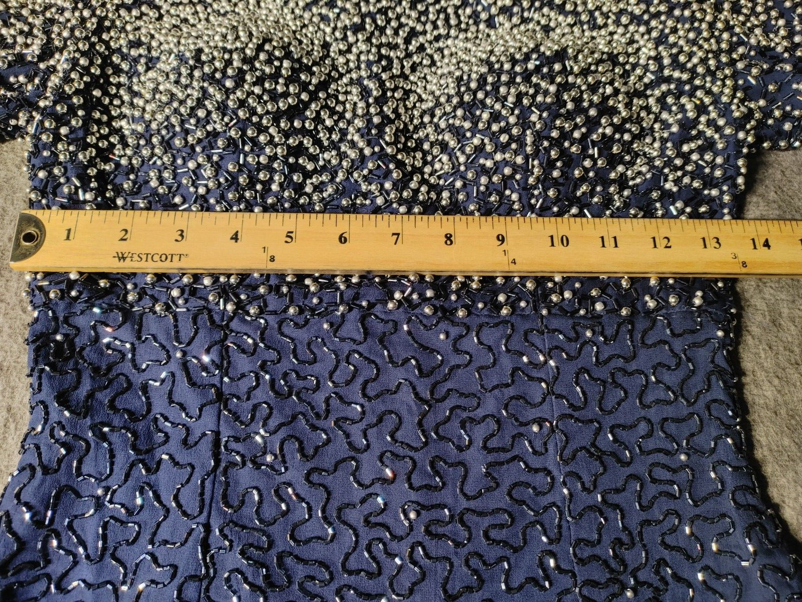 Sean Collection Vintage Blue Beaded Pearl Evening Gown Prom Dress Sz S NWT