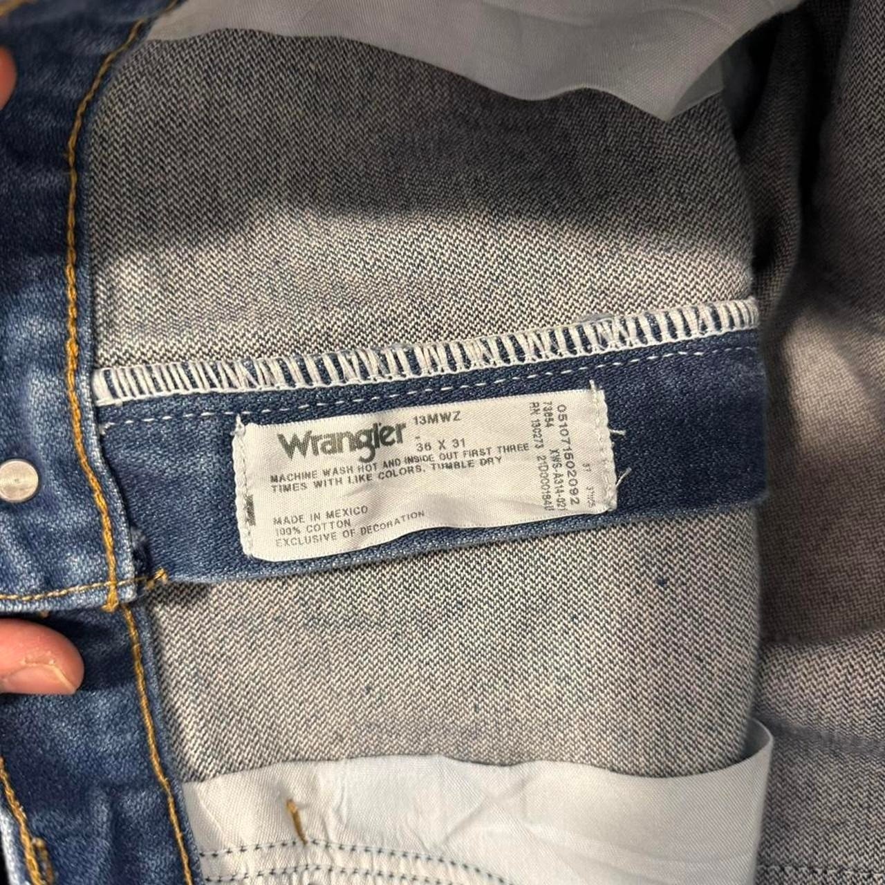 Wrangler Cowboy Cut Straight Fit Stiff Blue Jeans 36×31